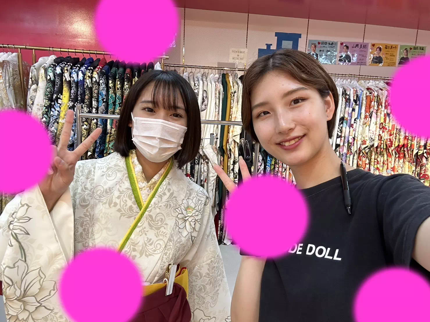 TAKAZEN神戸店　卒業式　ハカマ　前撮り撮影会　イマドキ　カワイイ　コディネート　振袖　レンタル　袴　