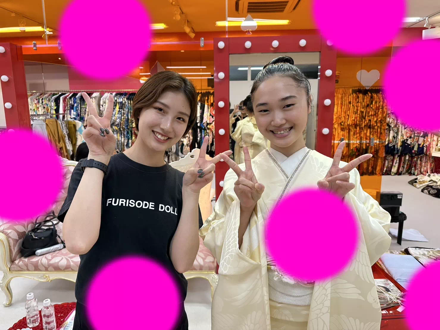 TAKAZEN神戸店　白　前撮り撮影会　イマドキ　カワイイ　コディネート　振袖　レンタル　袴　