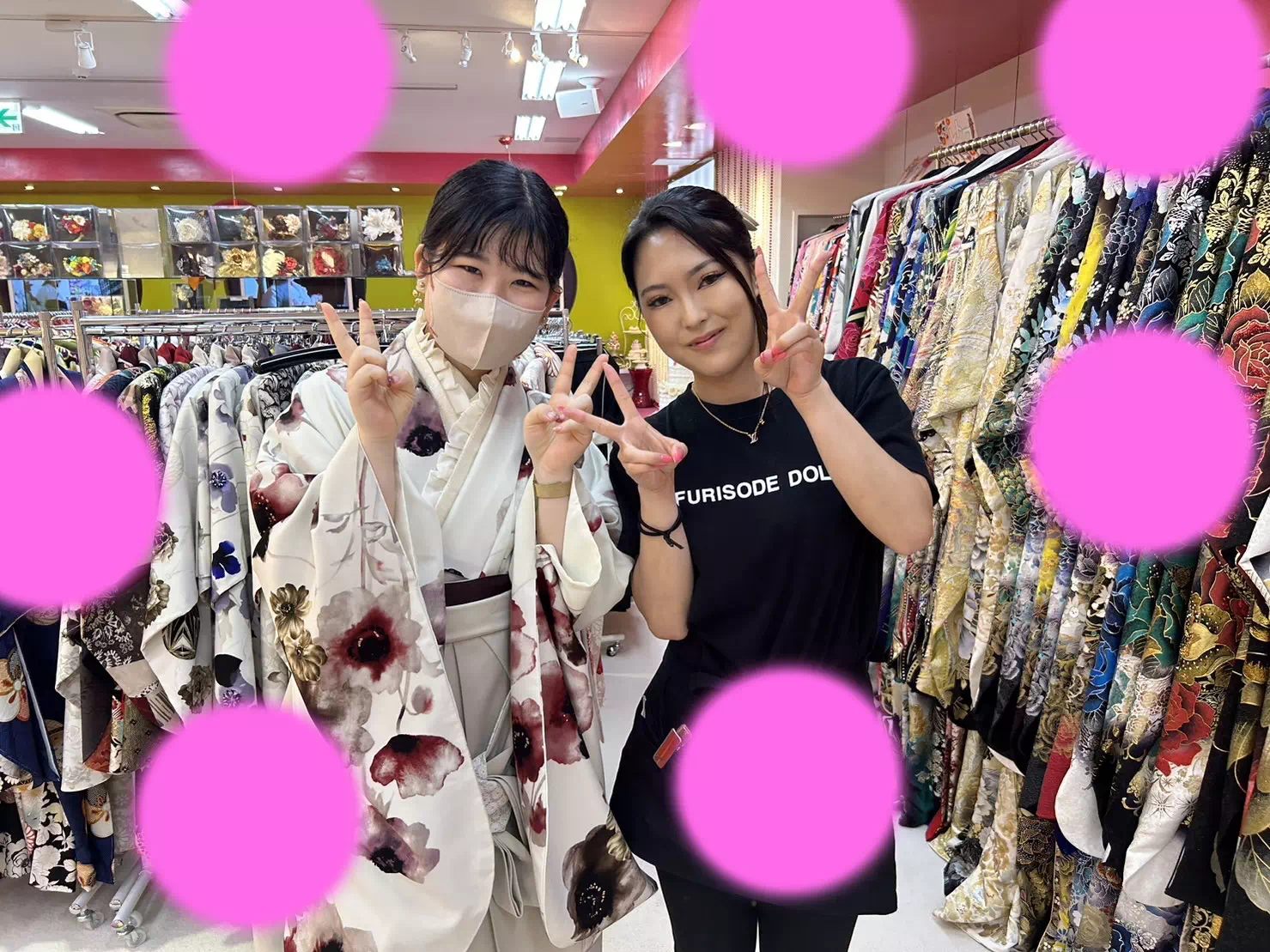 TAKAZEN神戸三宮店　前撮り撮影会　イマドキ　カワイイ　コディネート　振袖　レンタル　袴　