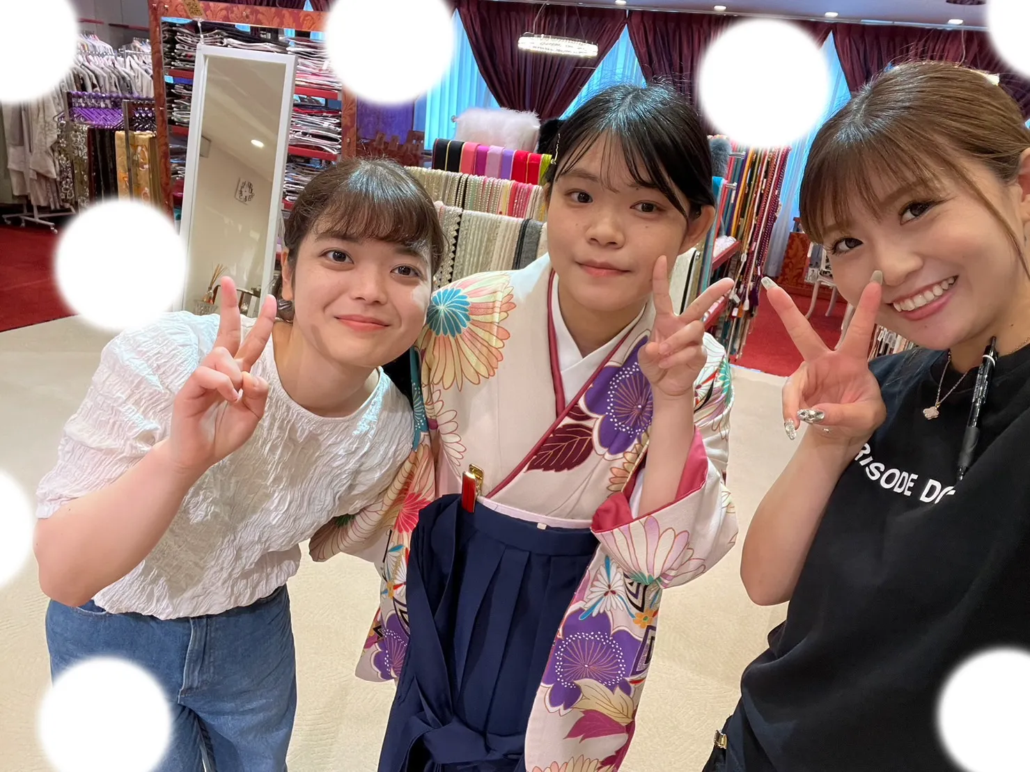 袴レンタル　イマドキ　くすみ　白　ブラウン