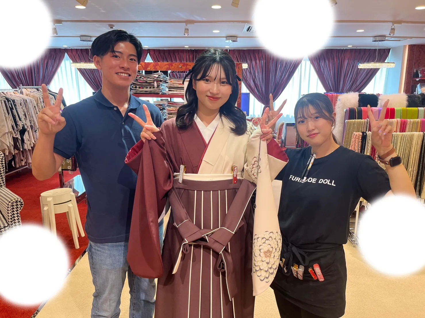 袴レンタル　白袴　ブラウン　