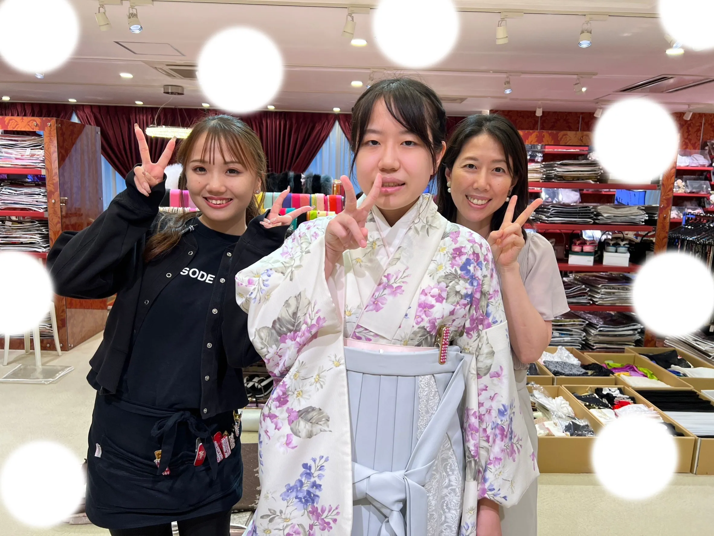 袴レンタル　イマドキ　くすみ　白　ブラウン