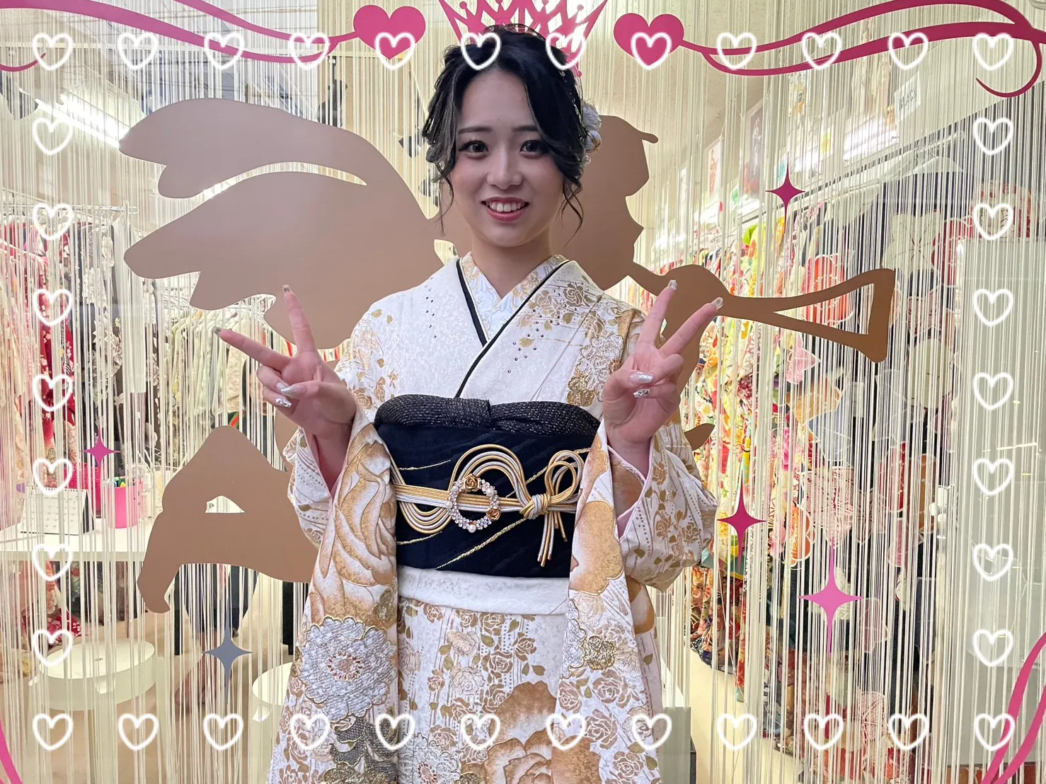 振袖　レンタル　奈良　おしゃれ　かわいい　白　オリジナル