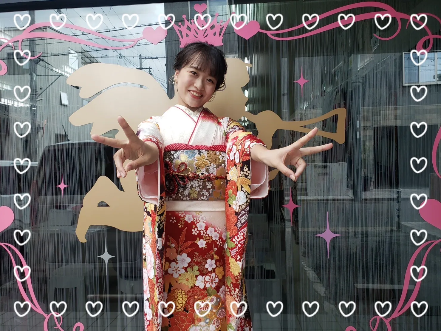 振袖　レンタル　奈良　前撮り撮影会　かわいい　赤　古典　おしゃれ　前撮り撮影会　かわいい　