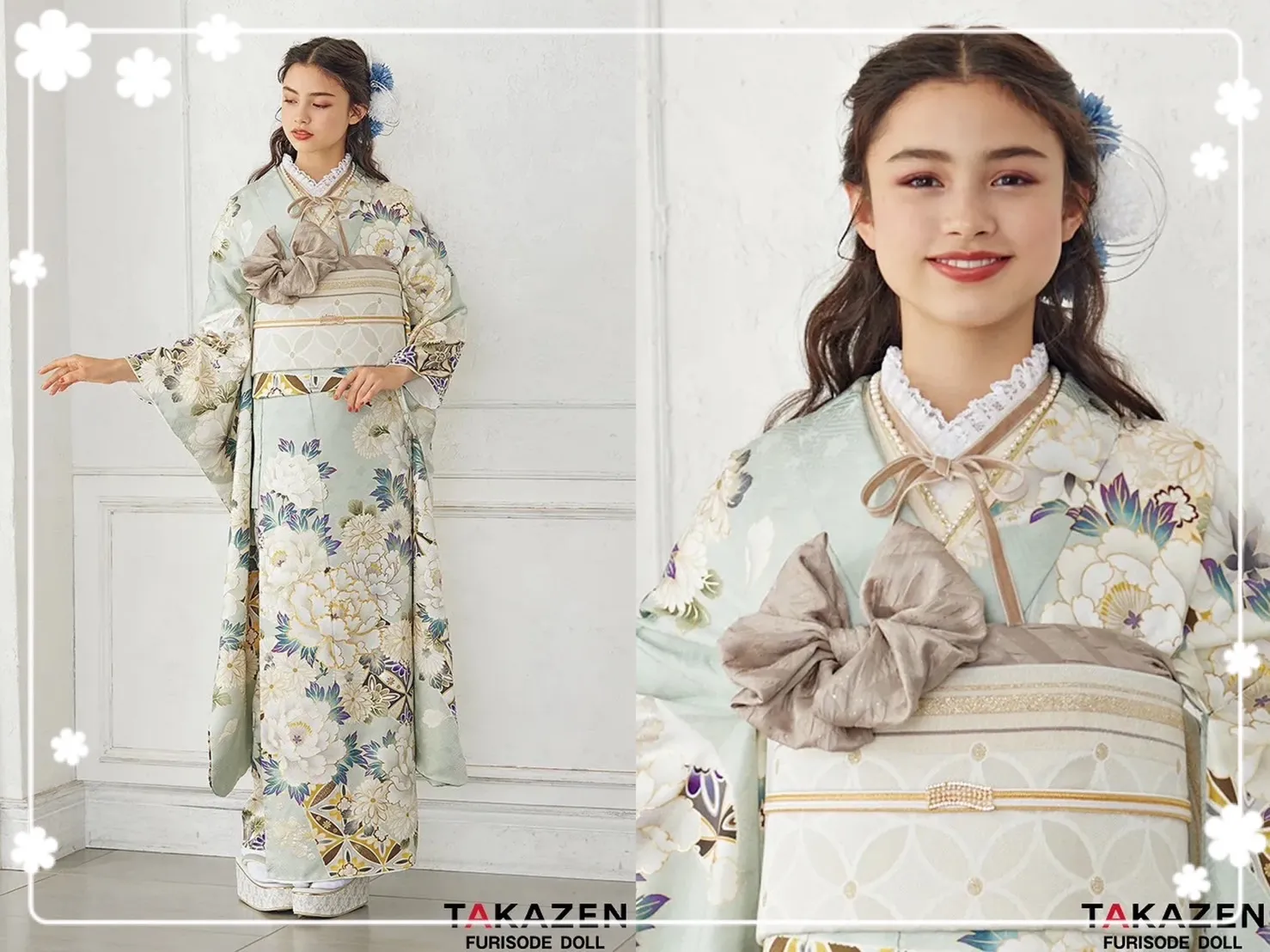 振袖　レンタル　奈良　前撮り撮影会　かわいい　くすみ古典　パステルグリーン