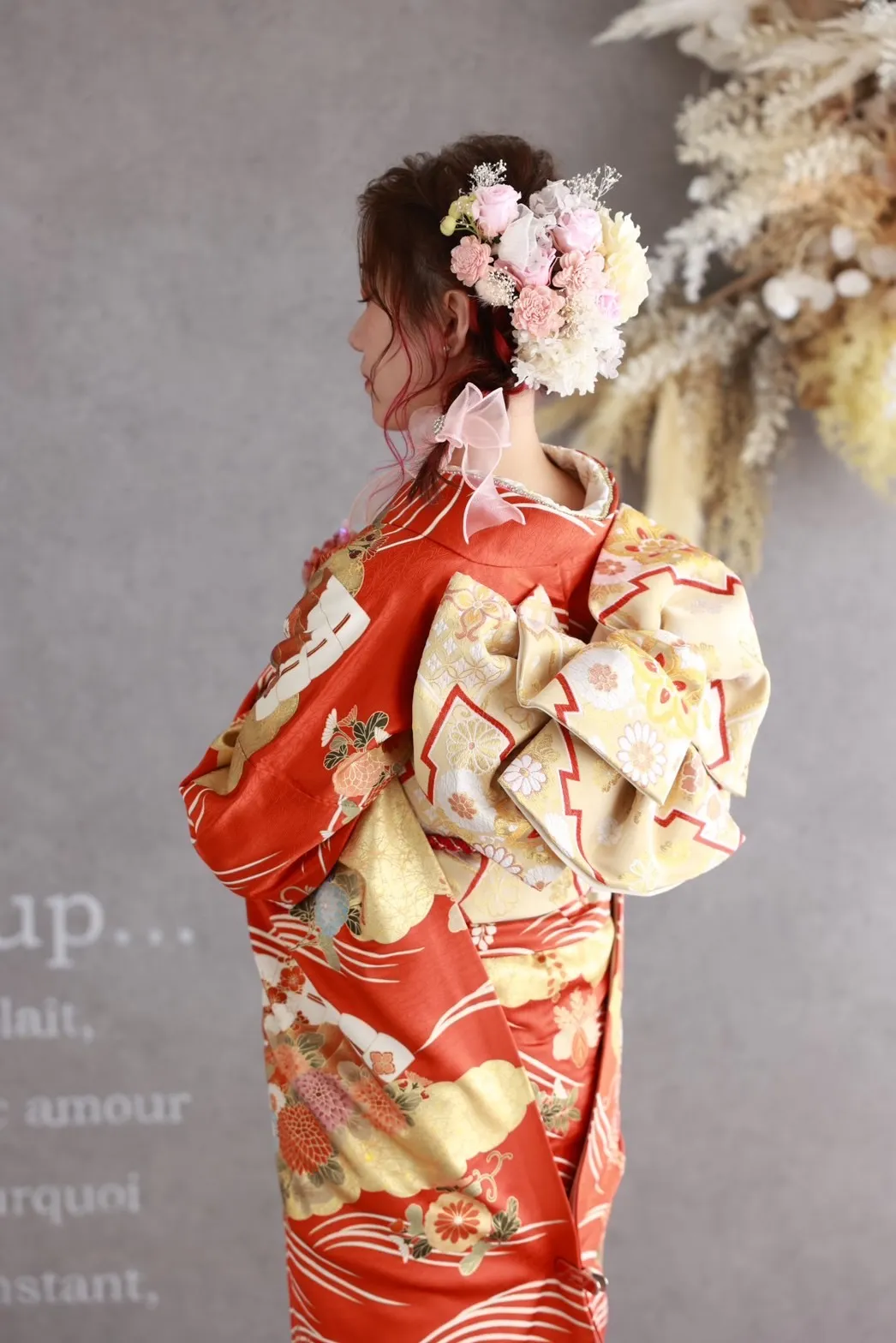 振袖レンタル　奈良　橿原　かわいい　おしゃれ　個性派　かわいい　かっこいい　くすみ　イマドキ　成人式　ヘアアレンジ
