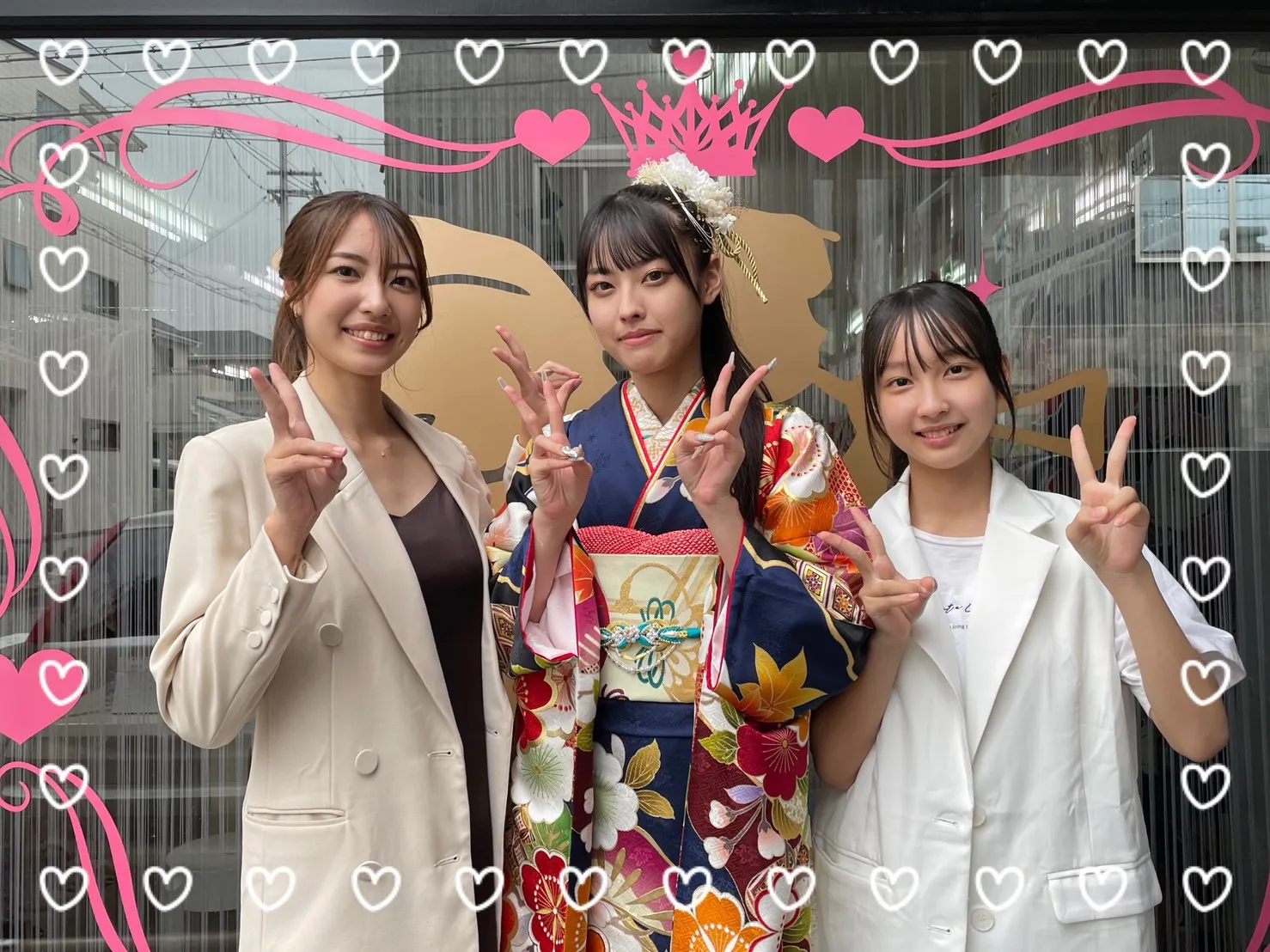 振袖　レンタル　奈良　前撮り撮影会　綺麗　紺色　古典