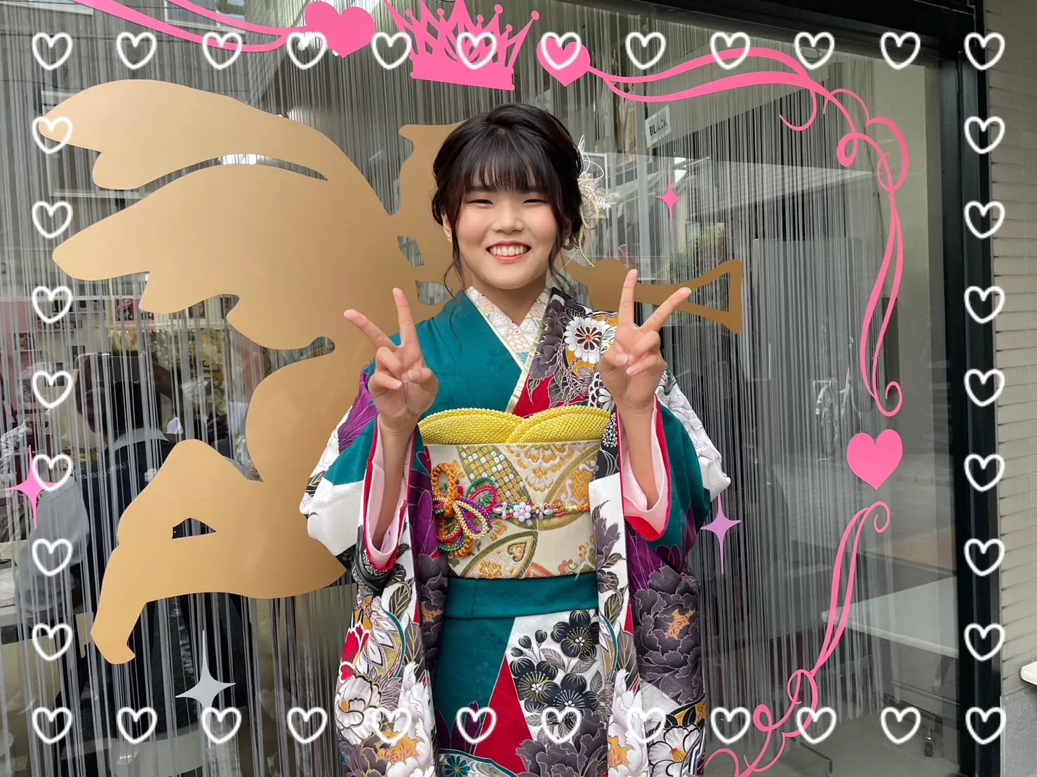 振袖　レンタル　奈良　前撮り撮影会　ターコイズブルー　綺麗　おしゃれ