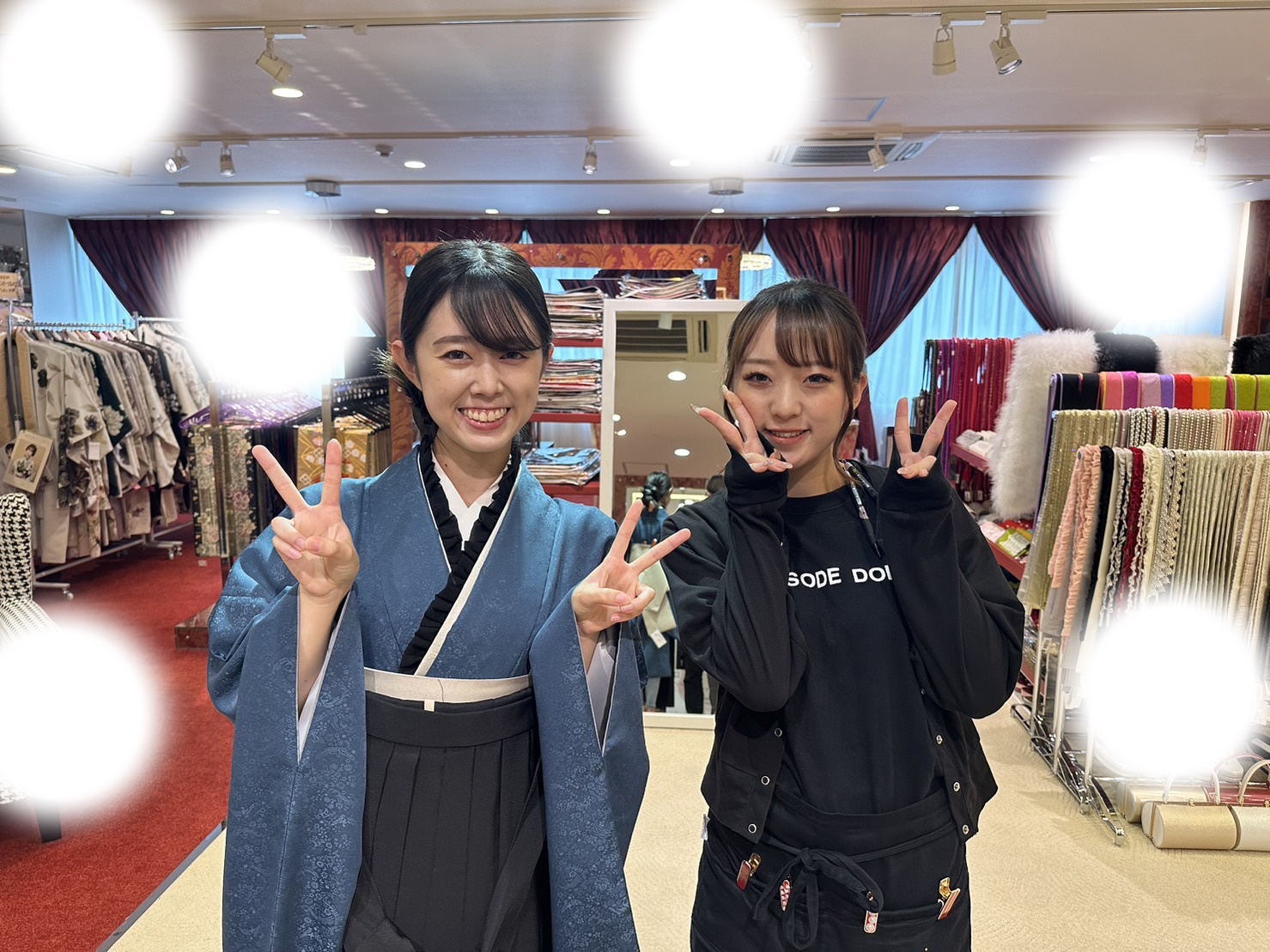 【TAKAZEN大阪梅田本店】♡31日　ヴィンテージ青の  黒フリルでかわいい袴姫ちゃん♡