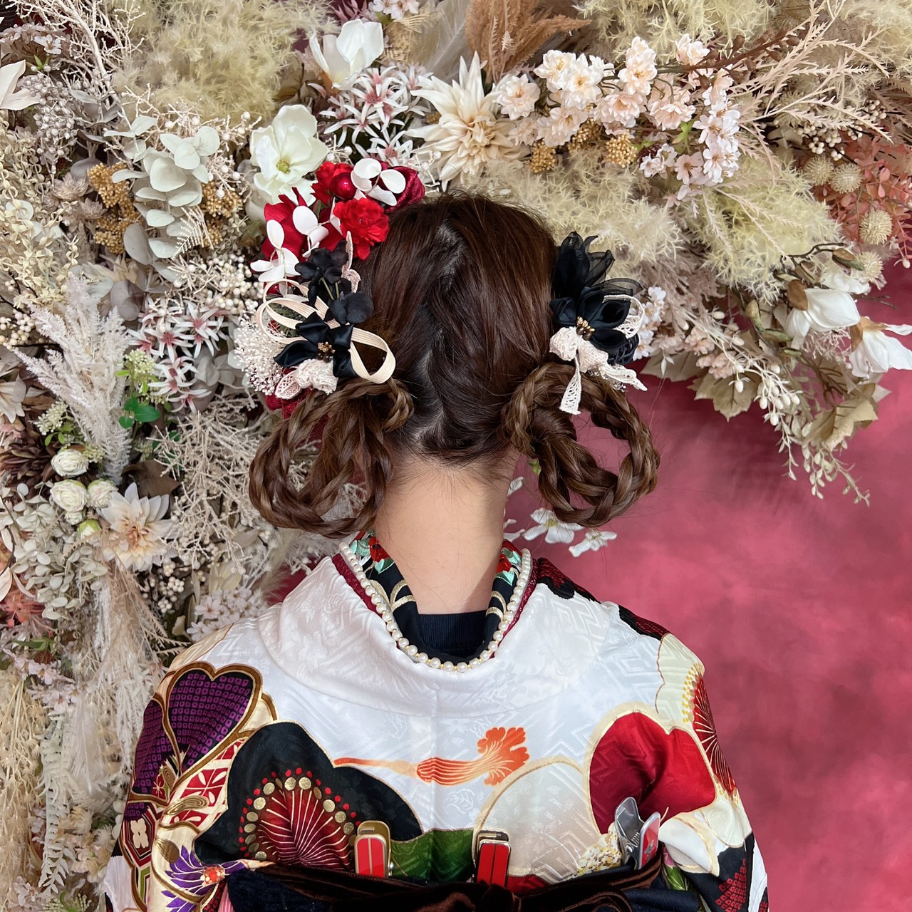成人式　振袖　前撮り　卒業式　袴　髪飾り　ヘアアレンジ　ヘアメイク