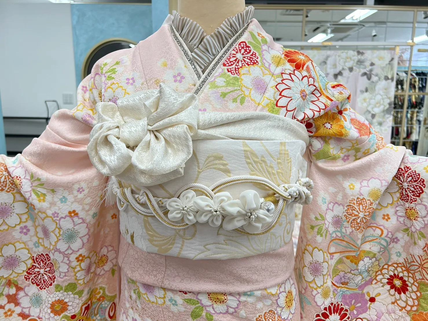 振袖　古典　かわいい　ピンク　ガーリー　イマドキ　レンタル　成人式　大阪　難波　心斎橋