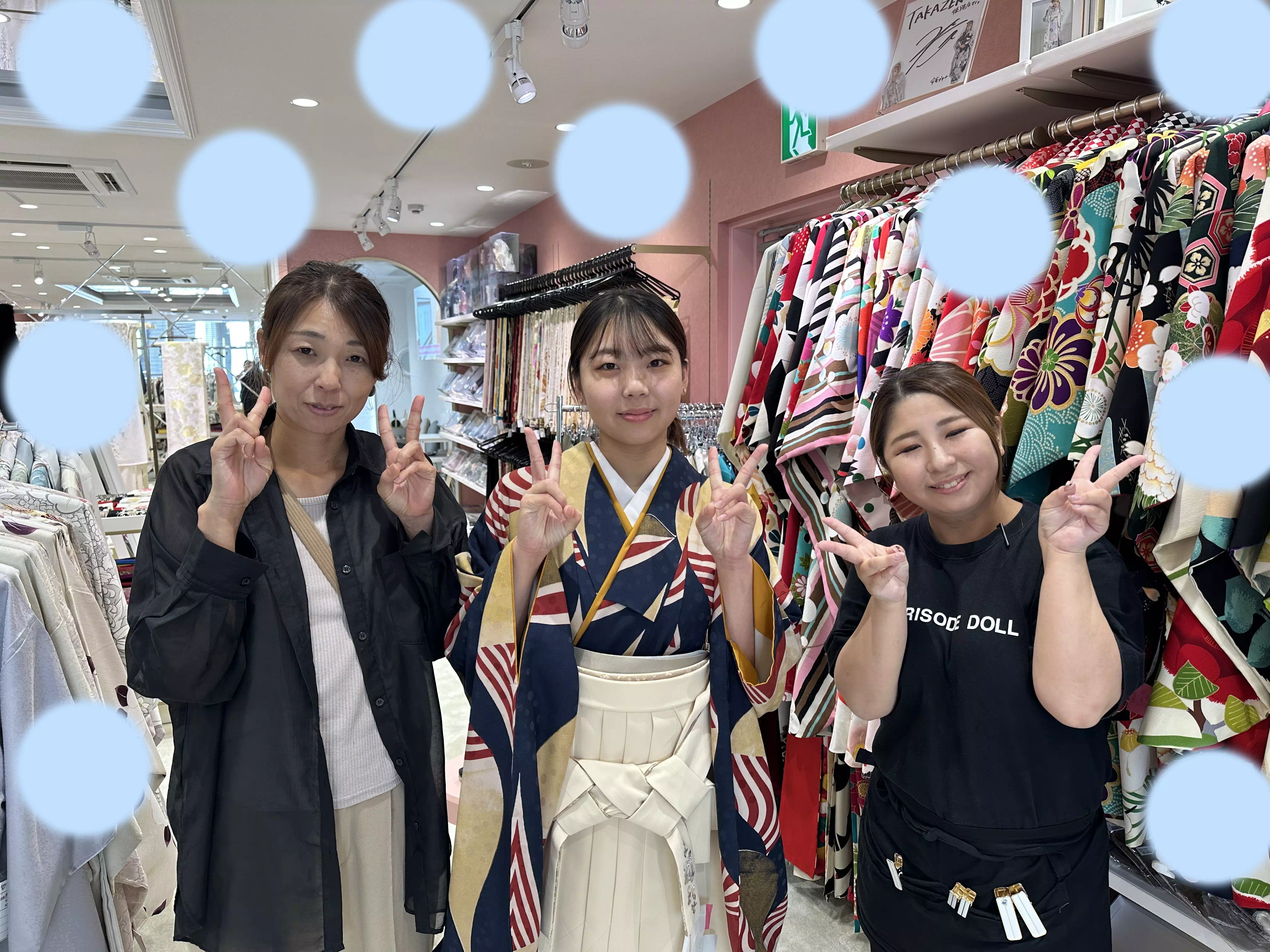 【TAKAZEN姫路店】♡27日　幾何学模様が個性的でおしゃれ！ネイビー×白でイマドキなコーディネートが大人カワイイの卒業式袴の姫ちゃんご紹介♡