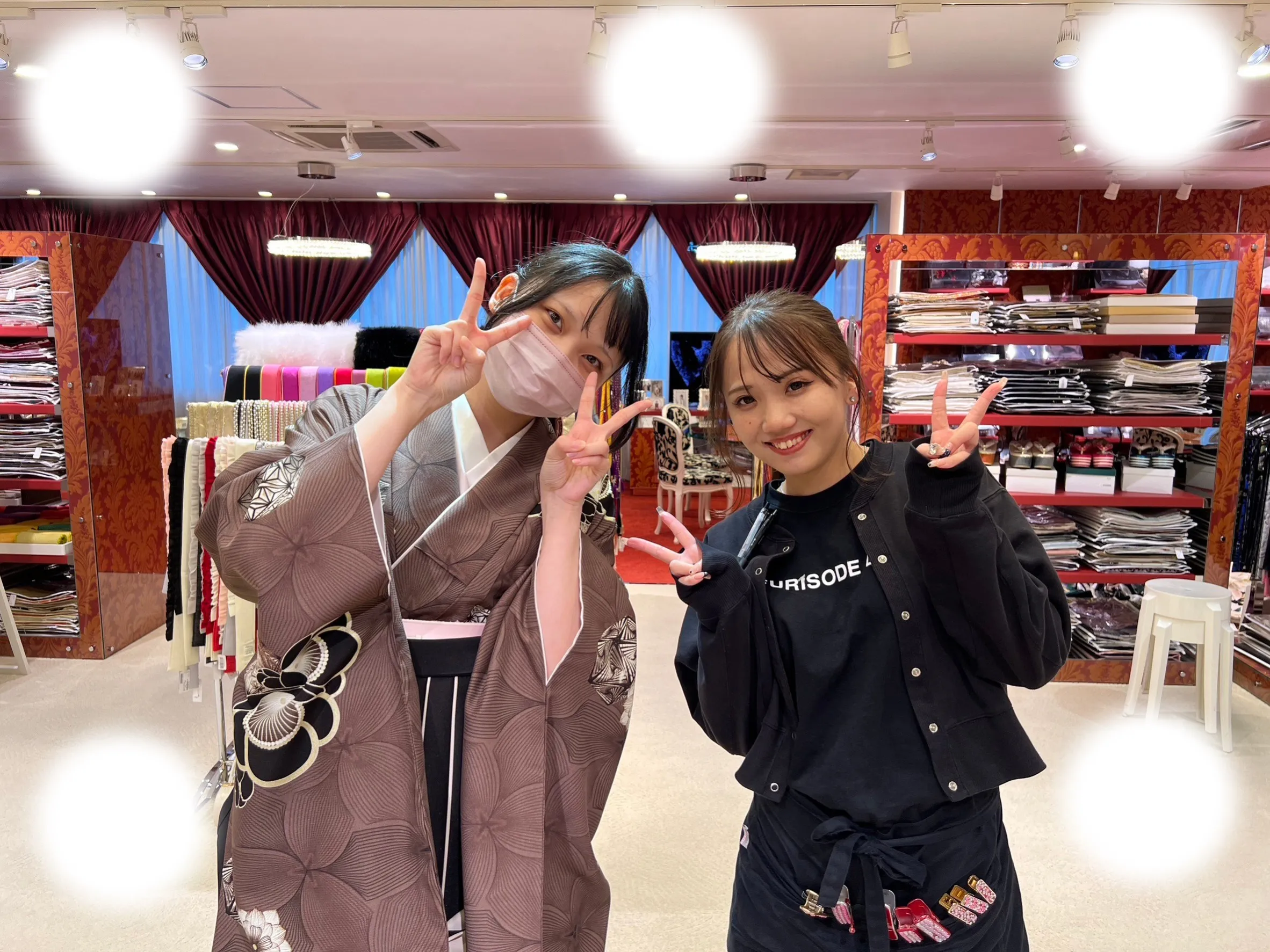 　梅田　袴　くすみカラー　かわいい　イマドキ　淡色　古典　タカゼン　撮影