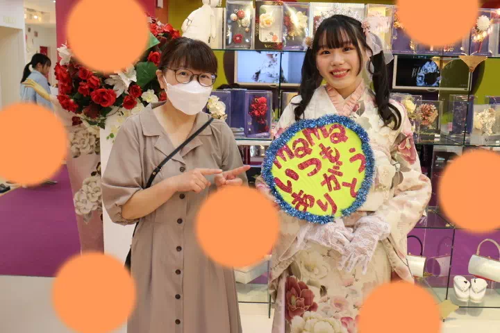 TAKAZEN神戸店ピンク　前撮り撮影会　イマドキ　カワイイ　コディネート　振袖　レンタル　袴　