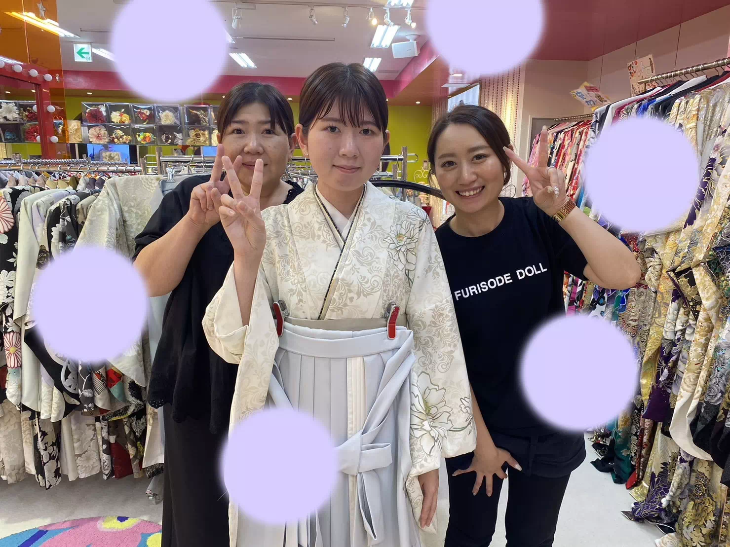 TAKAZEN神戸店 前撮り撮影会 卒業式 袴 古典 イマドキ カワイイ コディネート くすみ 水色 淡色 レース イマドキ