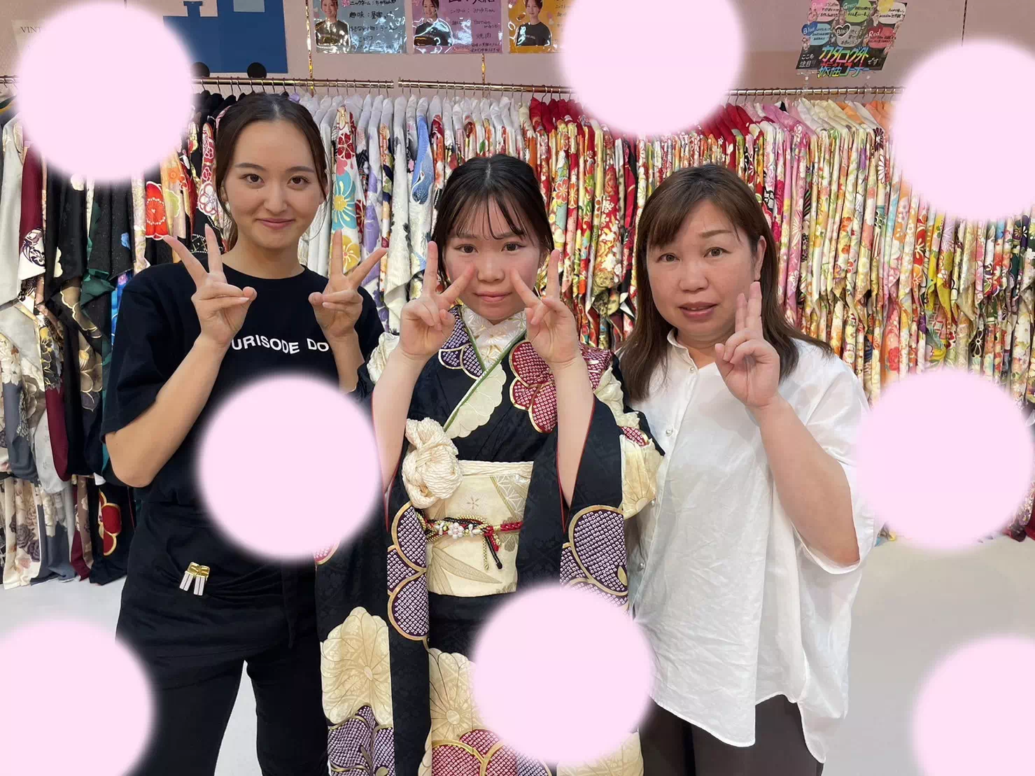 【TAKAZEN神戸三宮店】♡20日　シンプルな古典柄がよく映えたカワイイ振袖姫ちゃん♡かっこいい黒地のお振袖で当日はバッチリ決めちゃいましょう♡