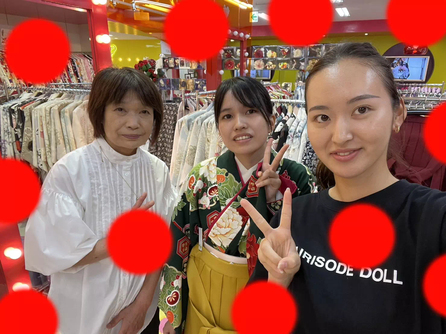 TAKAZEN神戸三宮店　前撮り撮影会　イマドキ　カワイイ　コディネート　振袖　レンタル　袴　緑　古典　正統派　王道　大人っぽい
