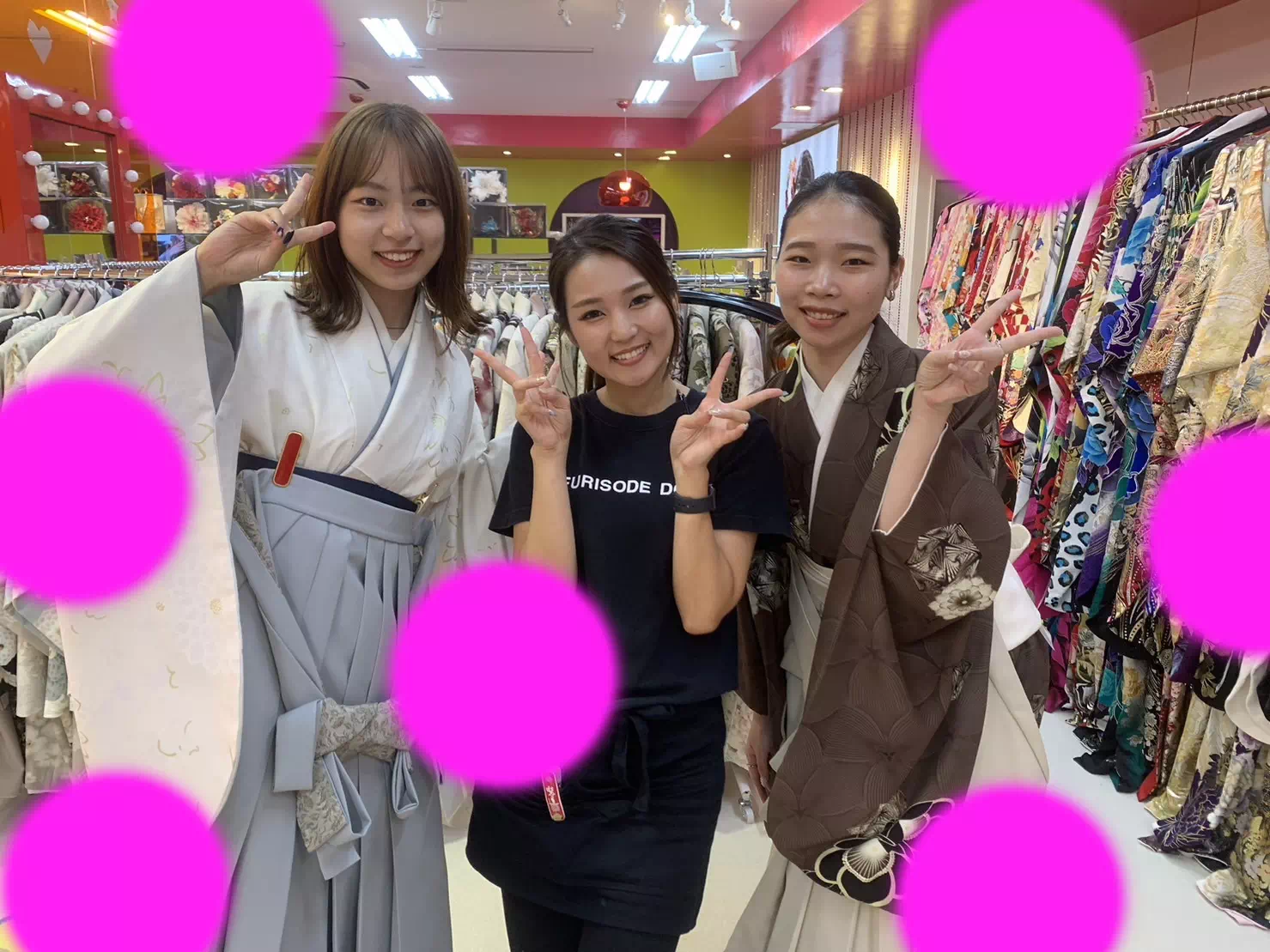 TAKAZEN神戸店袴　前撮り撮影会　イマドキ　カワイイ　コディネート　振袖　レンタル　袴　