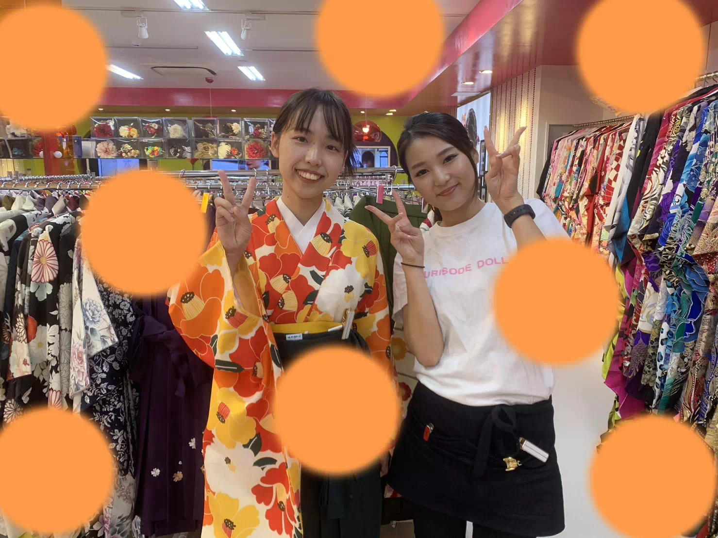 TAKAZEN神戸店袴　前撮り撮影会　イマドキ　カワイイ　コディネート　振袖　レンタル　袴　