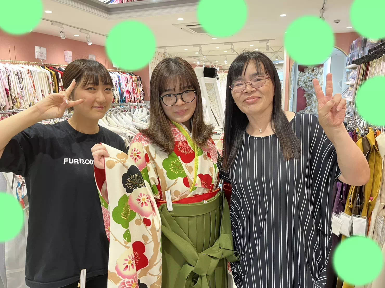 【TAKAZEN姫路店】♡7日　古典柄×抹茶色の袴が可愛い卒業式袴の可愛い姫ちゃん♡