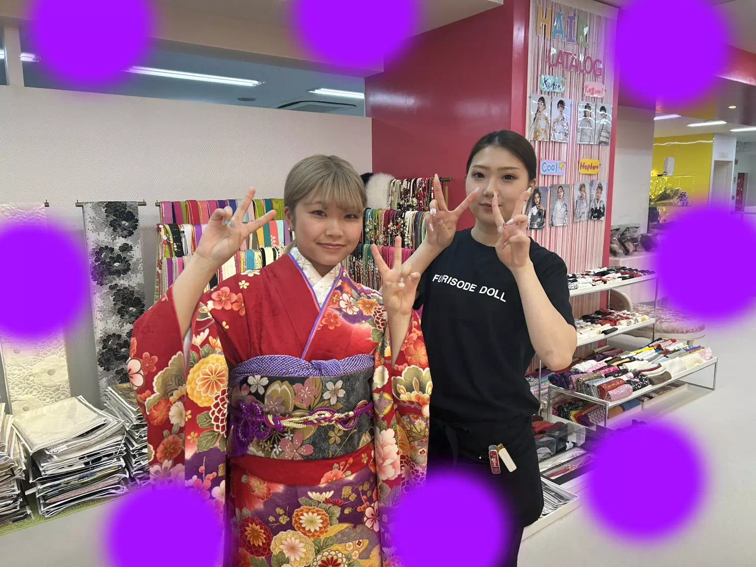 TAKAZEN神戸三宮店　前撮り撮影会　イマドキ　カワイイ　コディネート　振袖　レンタル　袴　