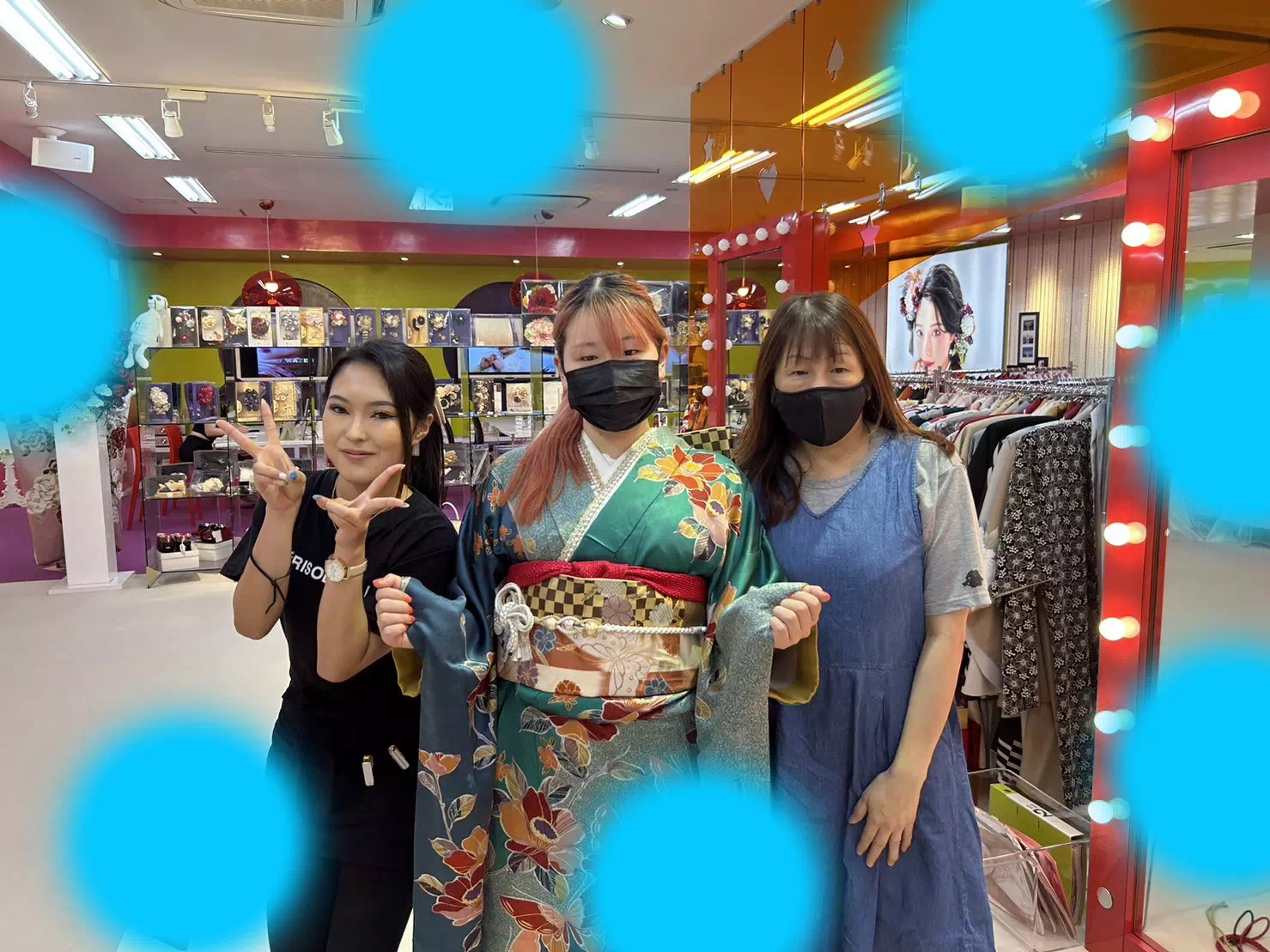 TAKAZEN神戸三宮店 前撮り撮影会 イマドキ カワイイ コディネート 振袖 レンタル くすみ 派手 キラキラ かわいい おしゃれ イマドキ 成人式