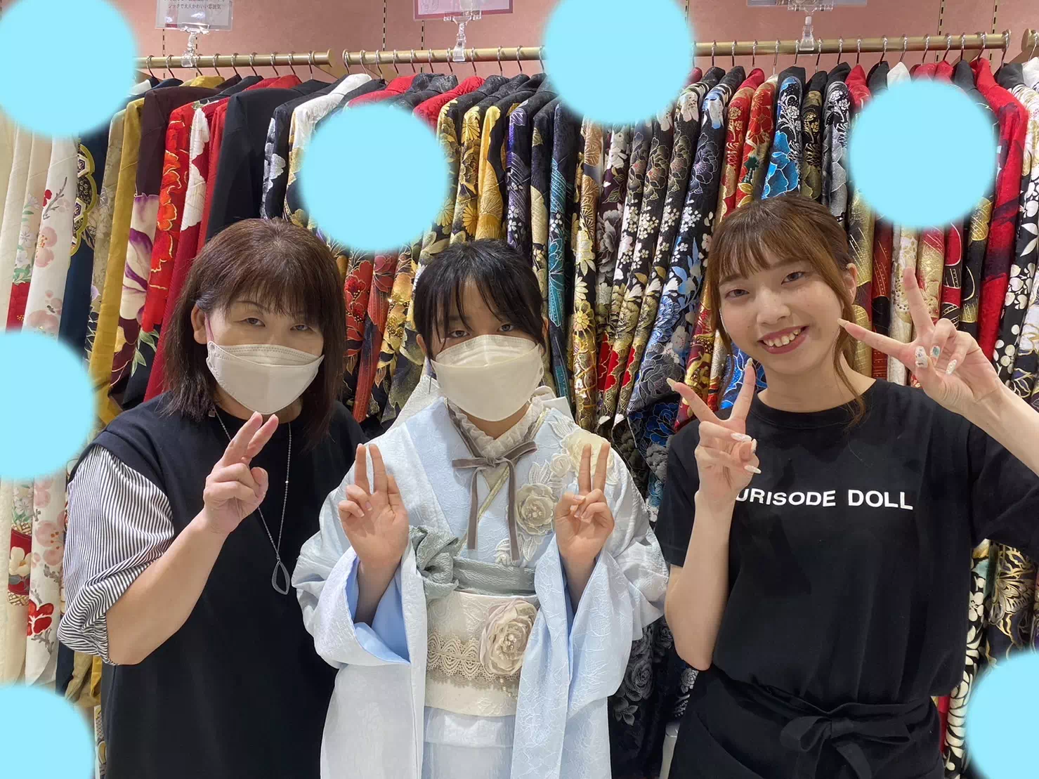 【TAKAZEN姫路店】♡19日　新作！立体花のデザインが可愛い！ジャガード生地が特徴的な2025年成人の水色ミニョンのお振袖姫ちゃん♡