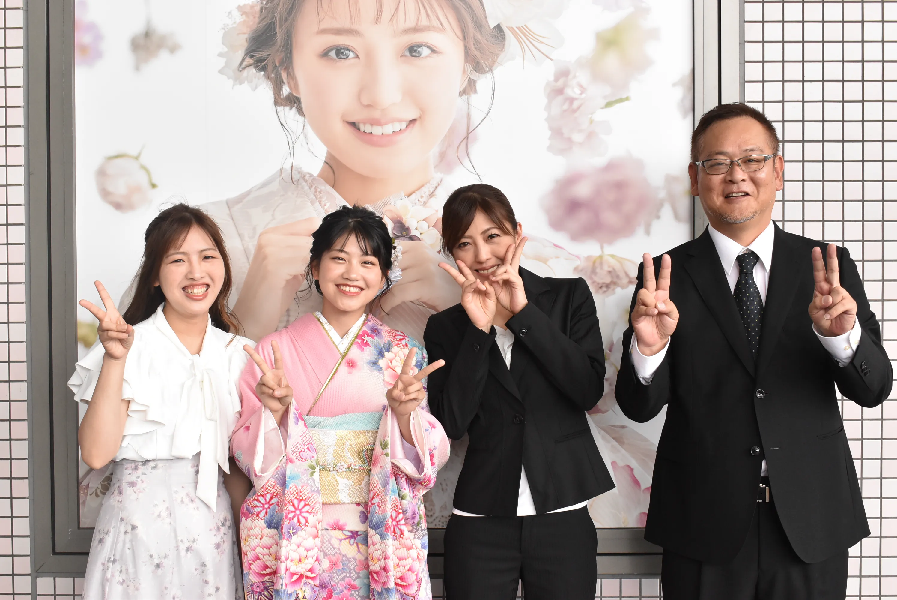 2023年　振袖　前撮り撮影会　TAKAZEN堺店　きぬたや　ピンク　古典　