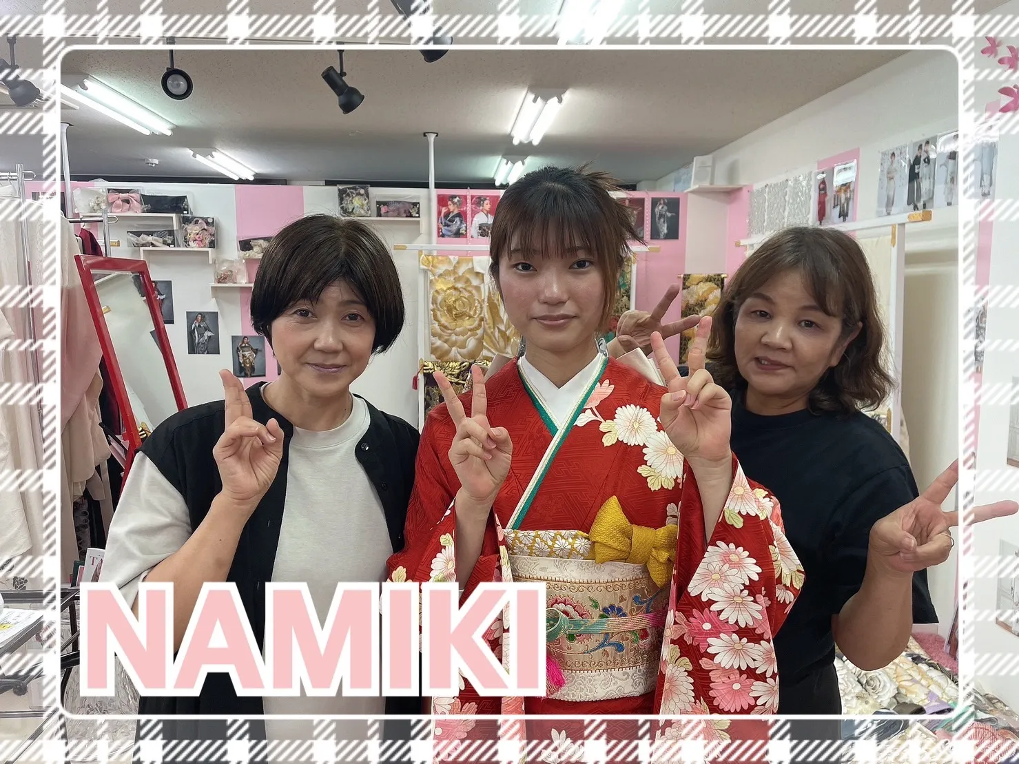 ママ振袖　奈良　前撮り撮影会　かわいい　赤　古典　上品