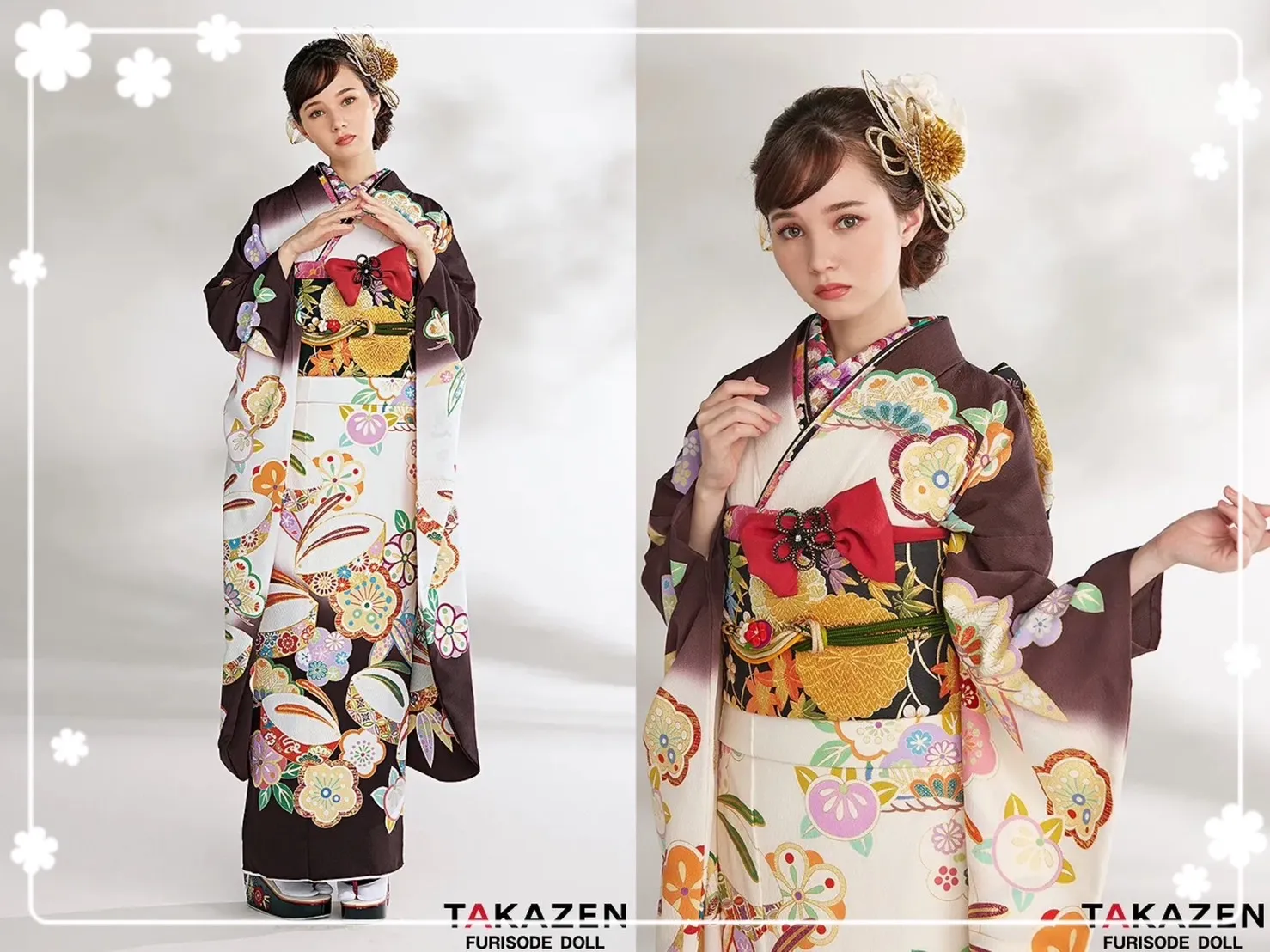振袖　レンタル　奈良　前撮り撮影会　かわいい　ブラウン　上品　ウサギ