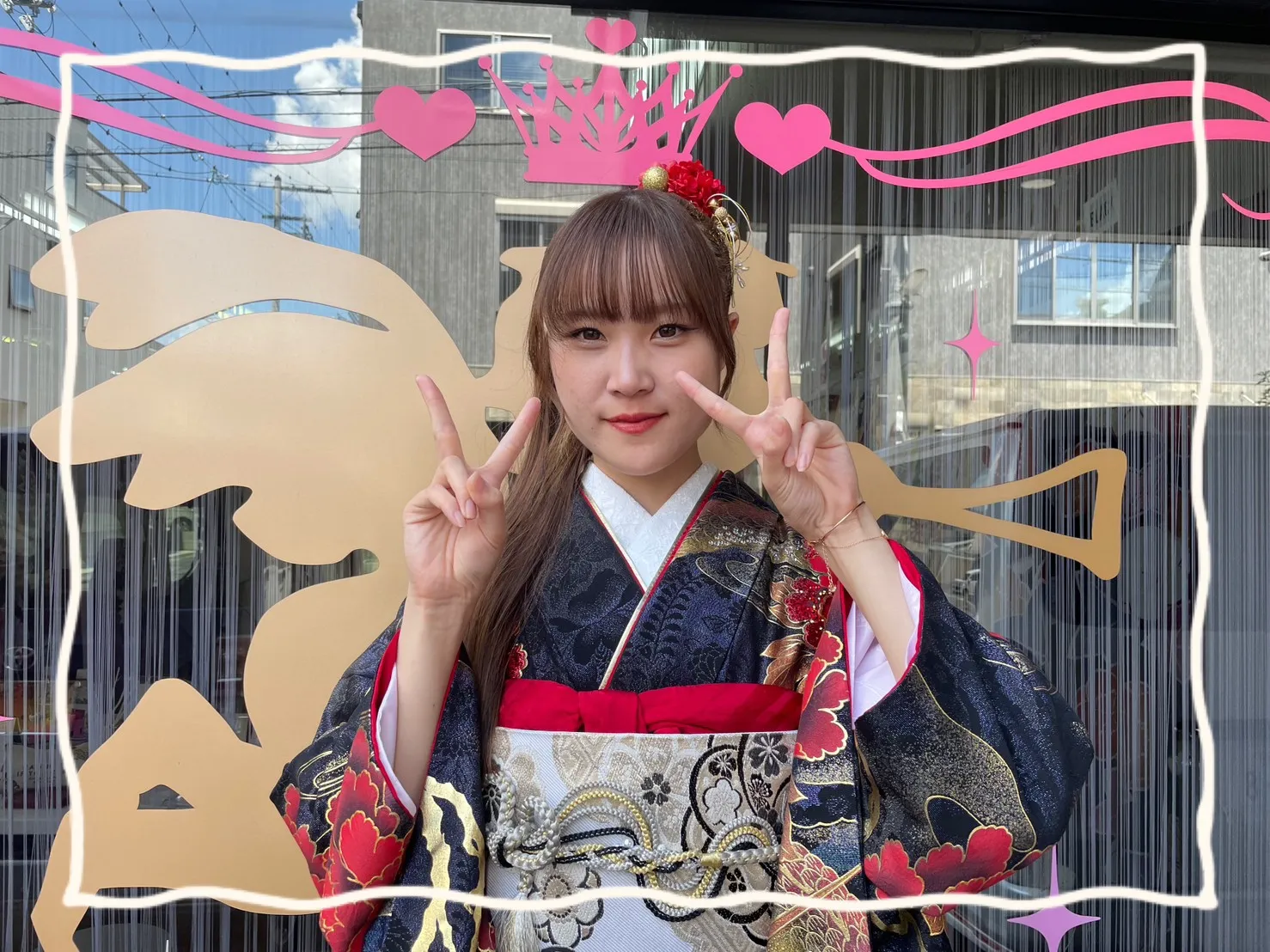 振袖　レンタル　奈良　前撮り撮影会　かわいい　赤　ジャパンモード　龍柄