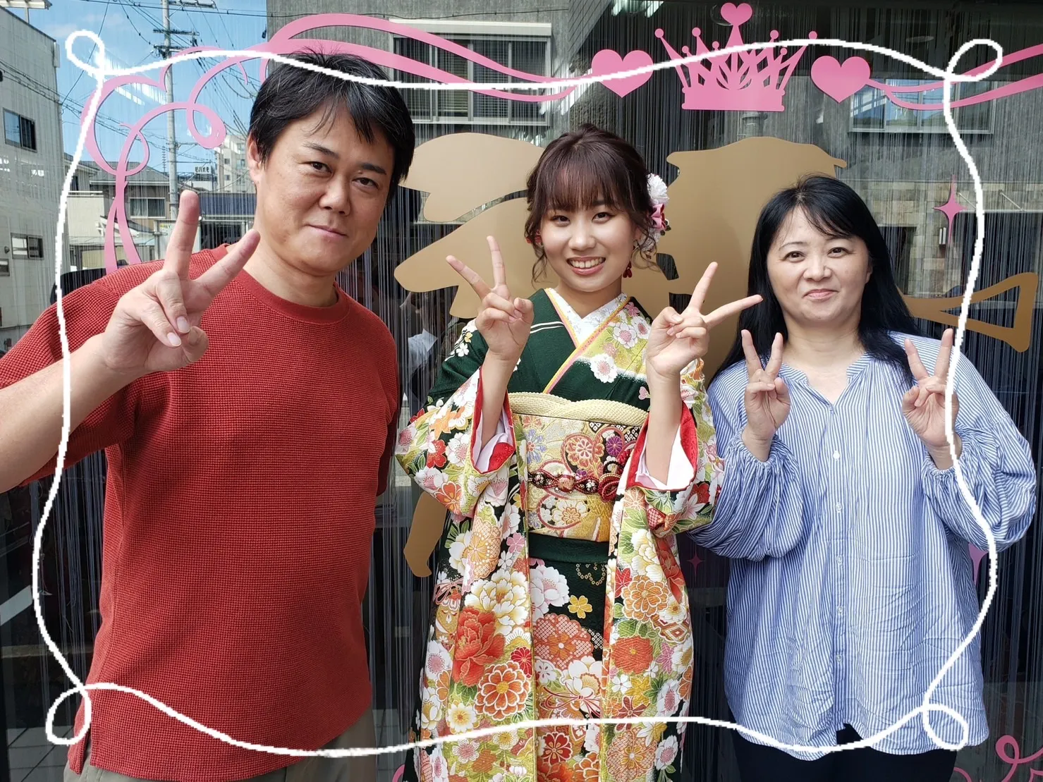 振袖レンタル奈良　おしゃれ　清楚　古典　緑色