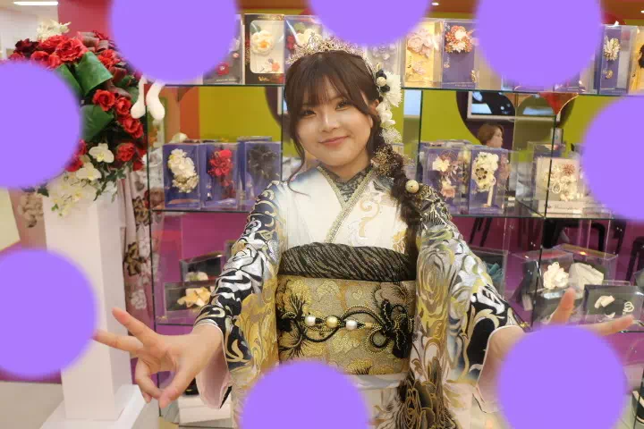 TAKAZEN神戸三宮店　前撮り撮影会　イマドキ　カワイイ　コディネート　振袖　レンタル　袴　モード　カッコイイ　黄色　派手　ティアラ　明石　芦屋　三木　あわじ　人気