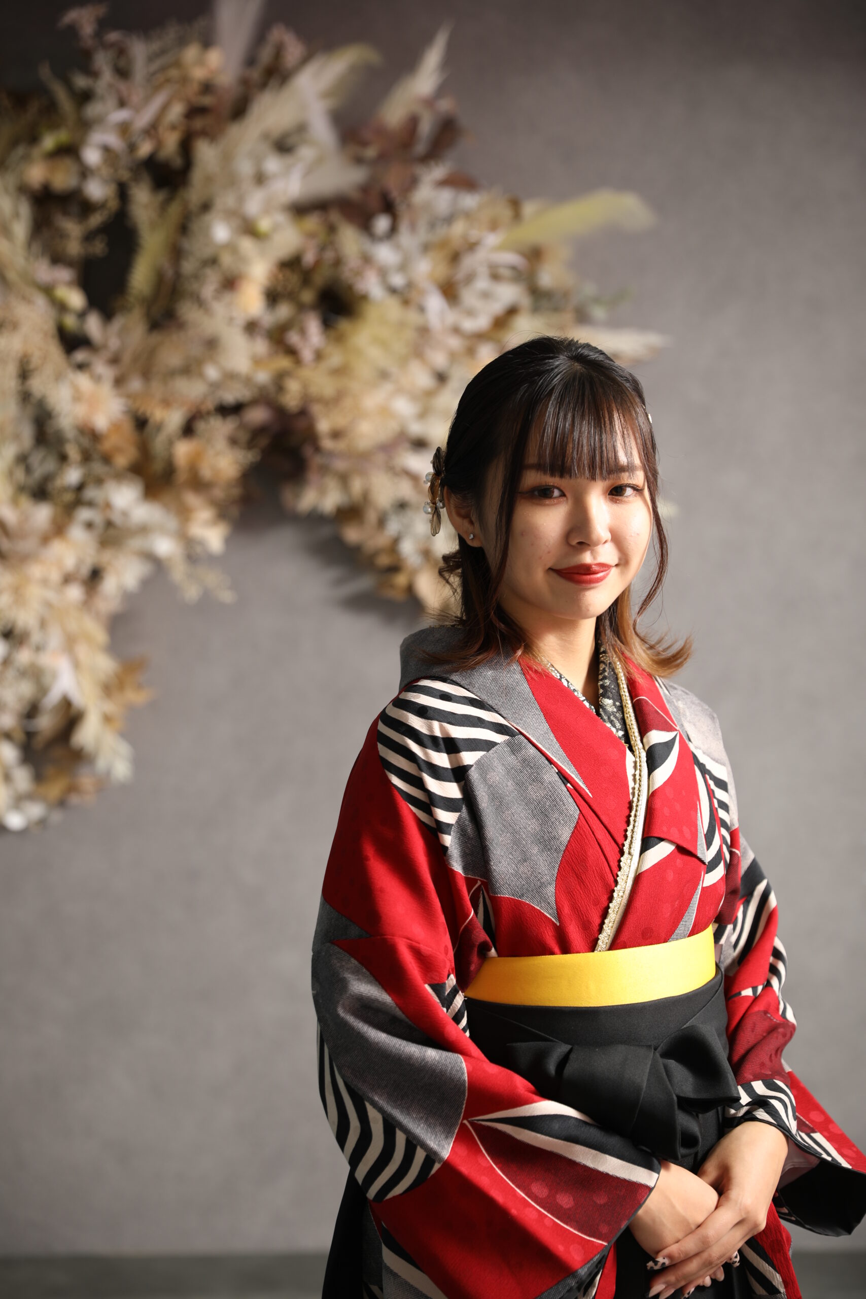 袴　前撮り撮影会　可愛い　赤