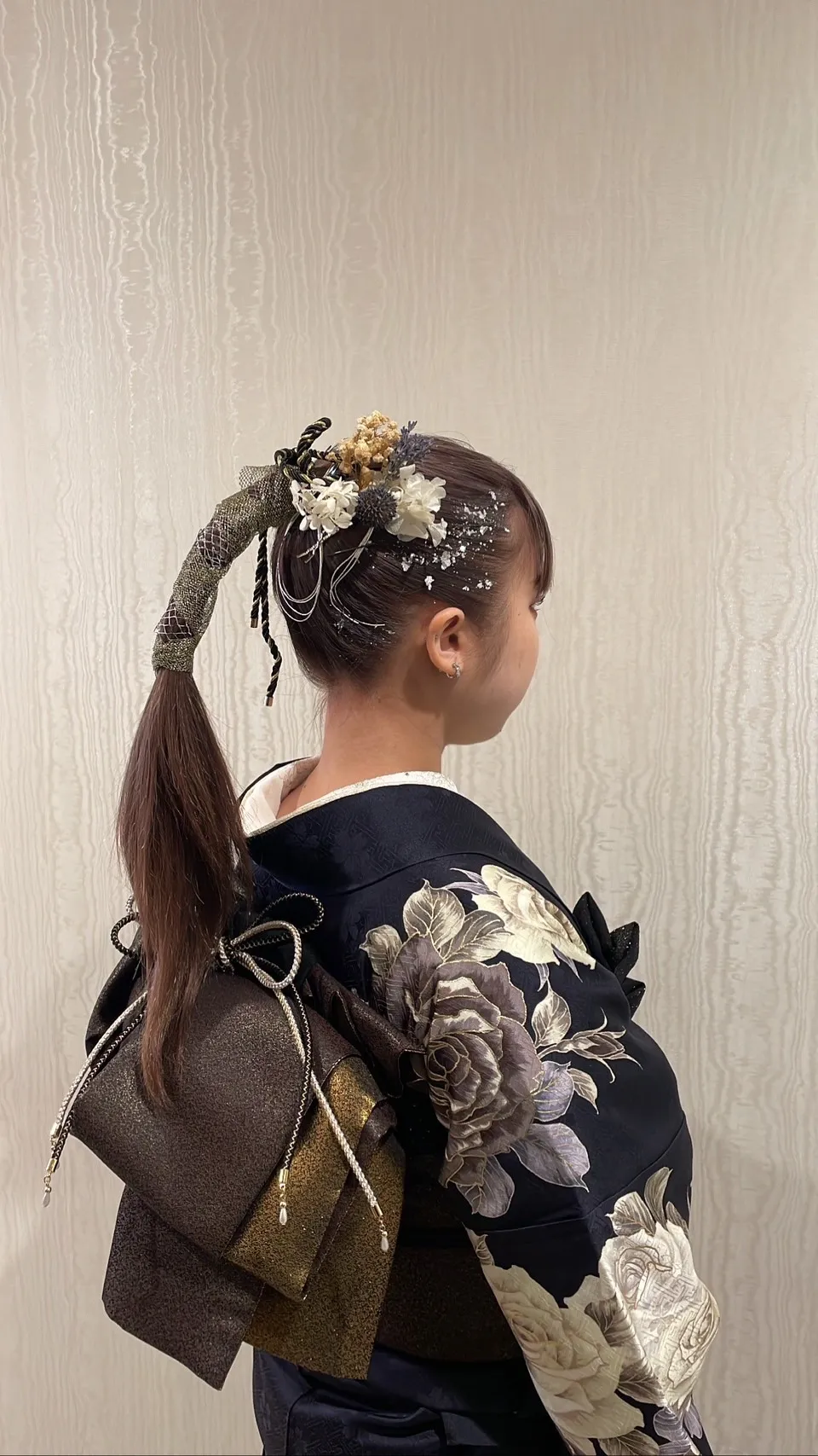成人式　ヘアアレンジ　ポニーテール