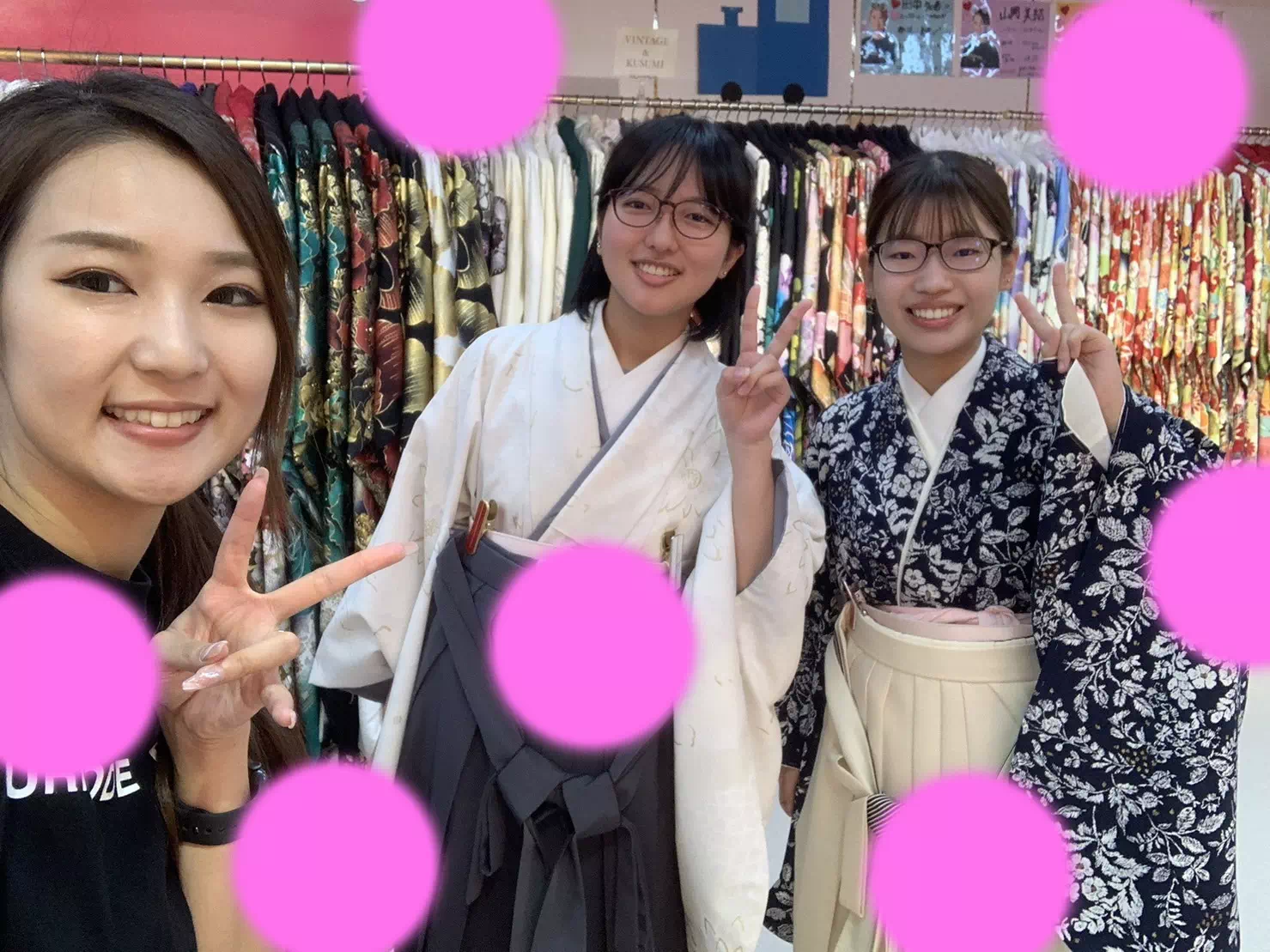 TAKAZEN神戸店袴　前撮り撮影会　イマドキ　カワイイ　コディネート　振袖　レンタル　袴　