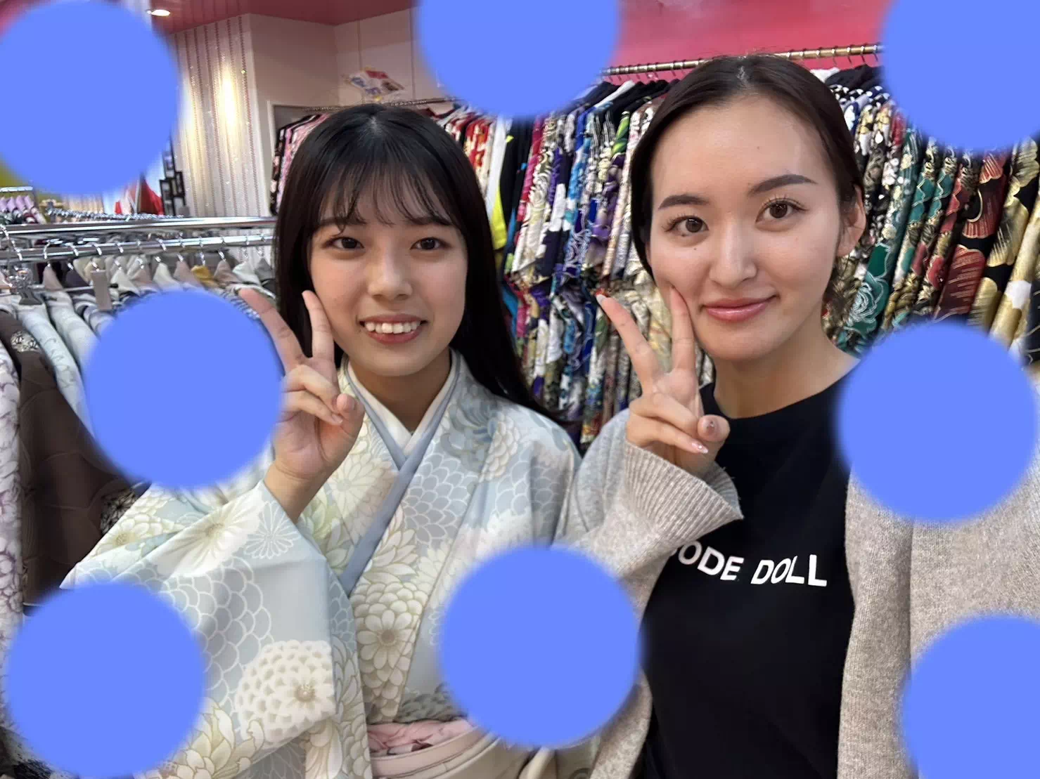 TAKAZEN神戸店　卒業式　袴レンタル　イマドキ　くすみカラー　レース　ベージュ　水色　前撮り撮影会　