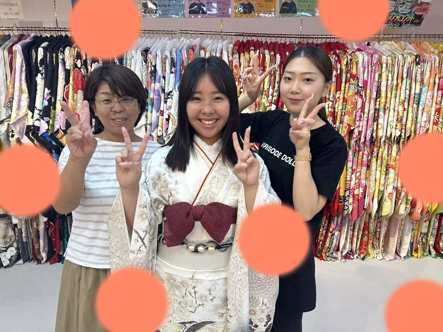 TAKAZEN神戸店くすみ　前撮り撮影会　イマドキ　カワイイ　コディネート　振袖　レンタル　袴　