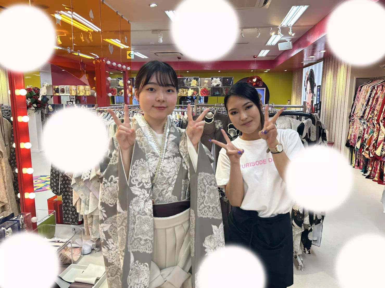 TAKAZEN神戸店　卒業式　袴レンタル　イマドキ　くすみカラー　カワイイ　ベージュ