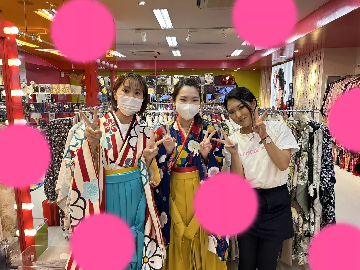 TAKAZEN神戸店　袴　前撮り撮影会　イマドキ　カワイイ　コディネート　振袖　レンタル　袴　