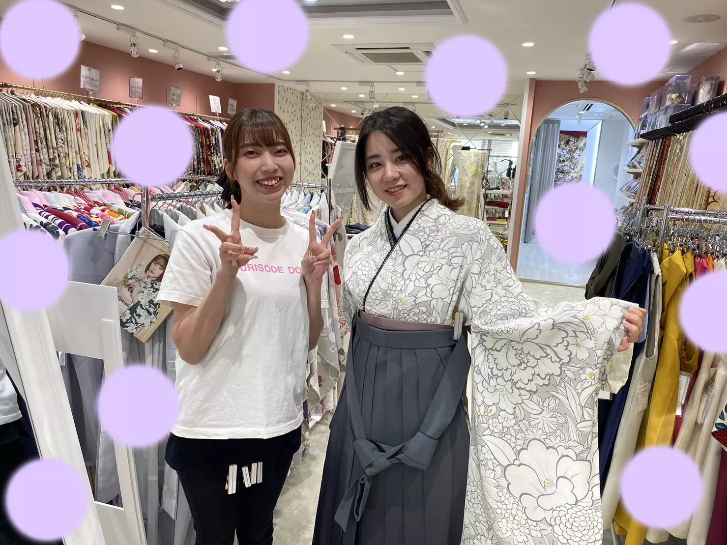 【TAKAZEN姫路店】♡8日　重ね衿がアクセント！イマドキくすみからーの卒業式袴の姫ちゃんご紹介♡