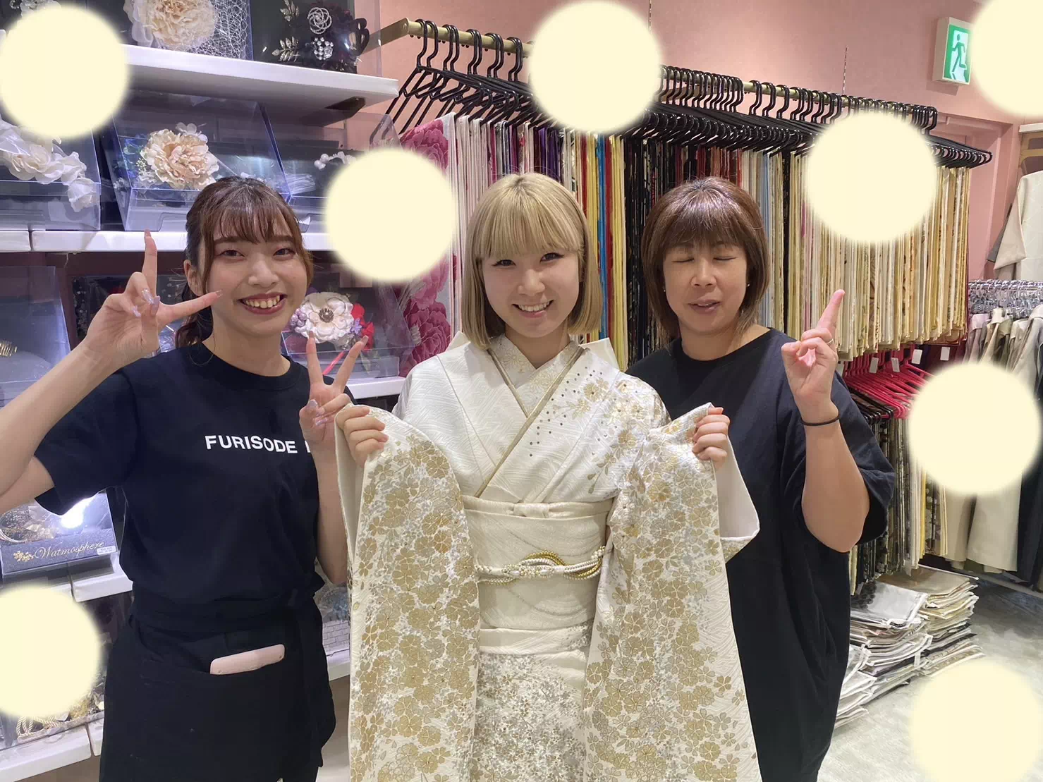 【TAKAZEN姫路店】♡9日　きれいめコーディネート！白×金が豪華で可愛い♪プレミアム古典の宍粟市2025年成人のお振袖姫ちゃんのご紹介♡