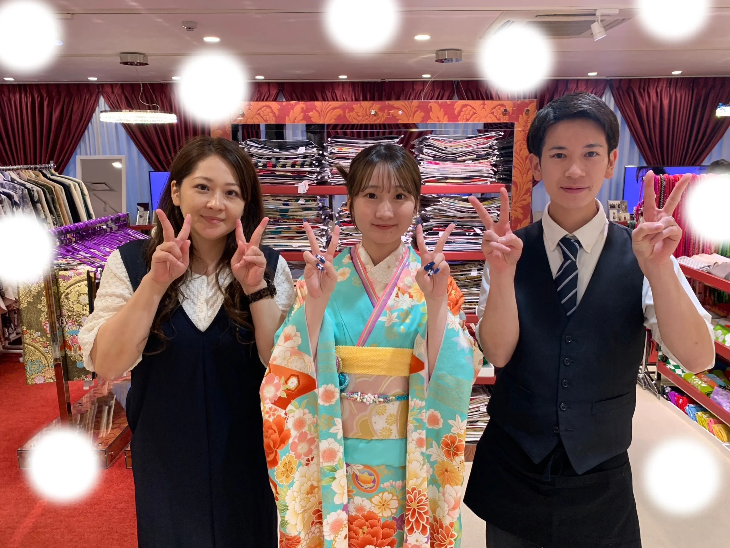 成人式　前撮り　梅田　水色