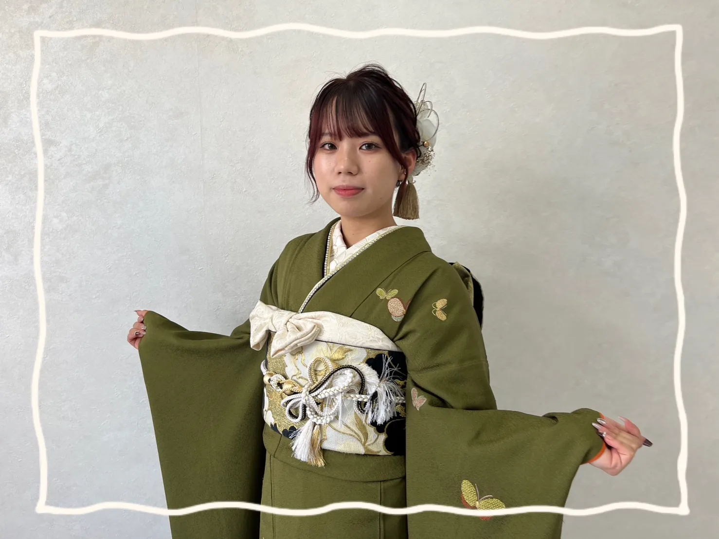 振袖レンタル　奈良　橿原　ママ振袖　コーディネート　渋い　　おしゃれ