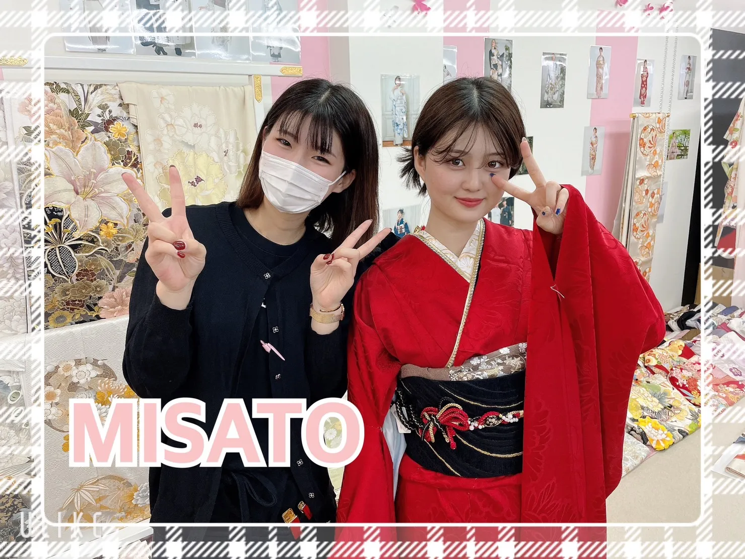 振袖　レンタル　奈良　前撮り撮影会　かわいい　赤　シンプルデザイン