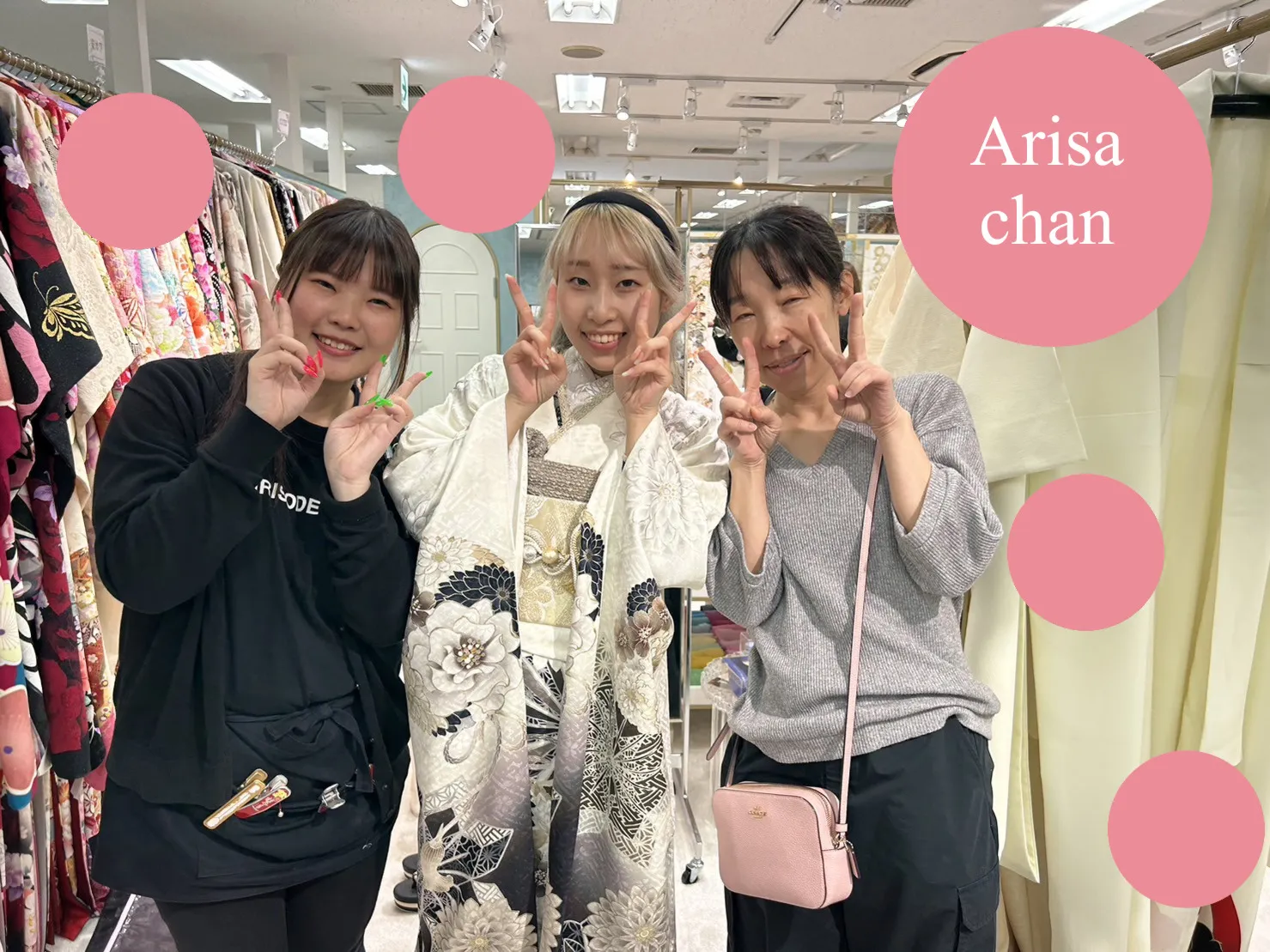 振袖　イマドキ　かわいい　モノトーン　中村理砂　レンタル　大阪　難波　心斎橋