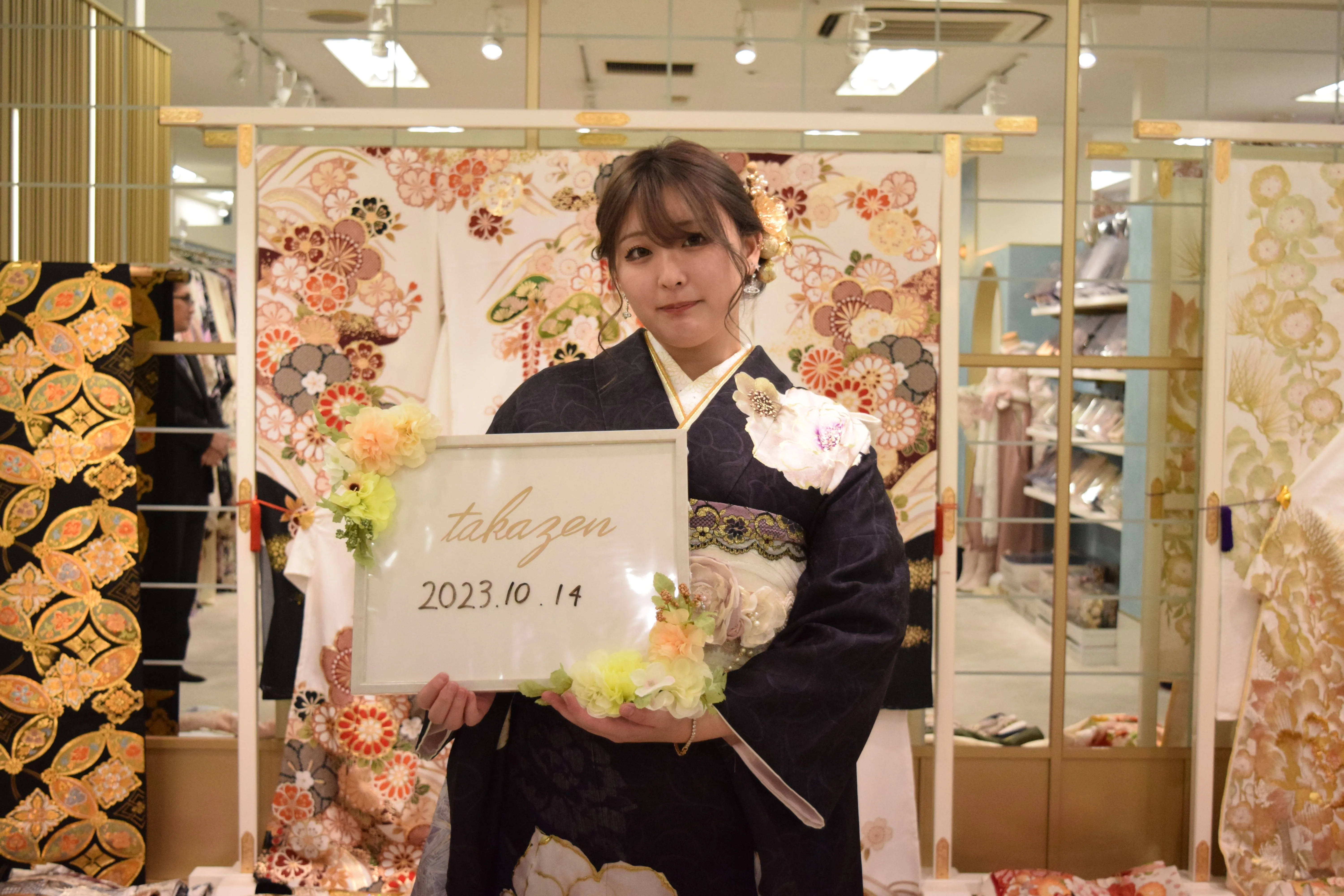 振袖レンタル　立体花　イマドキ