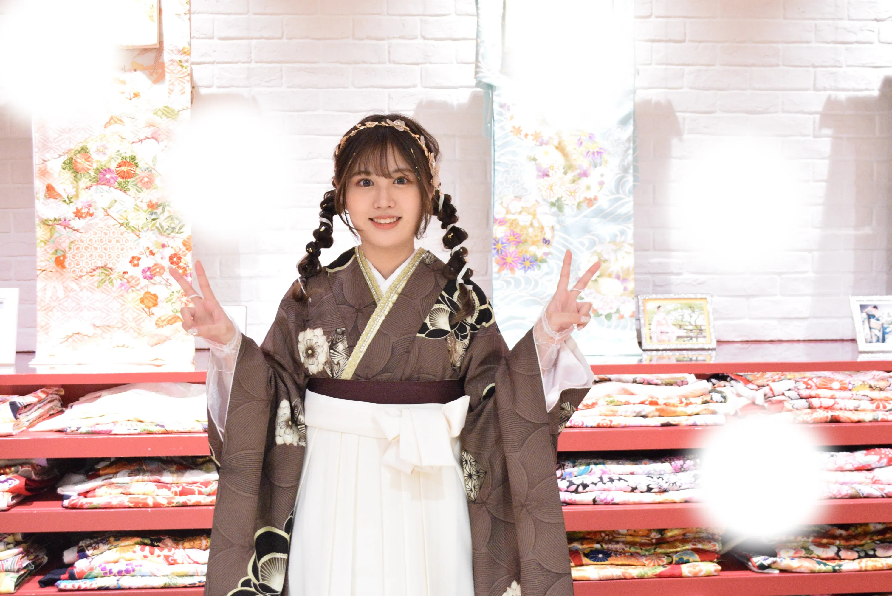 成人式　前撮り　梅田　袴　くすみカラー　かわいい　イマドキ　淡色　古典　タカゼン　撮影