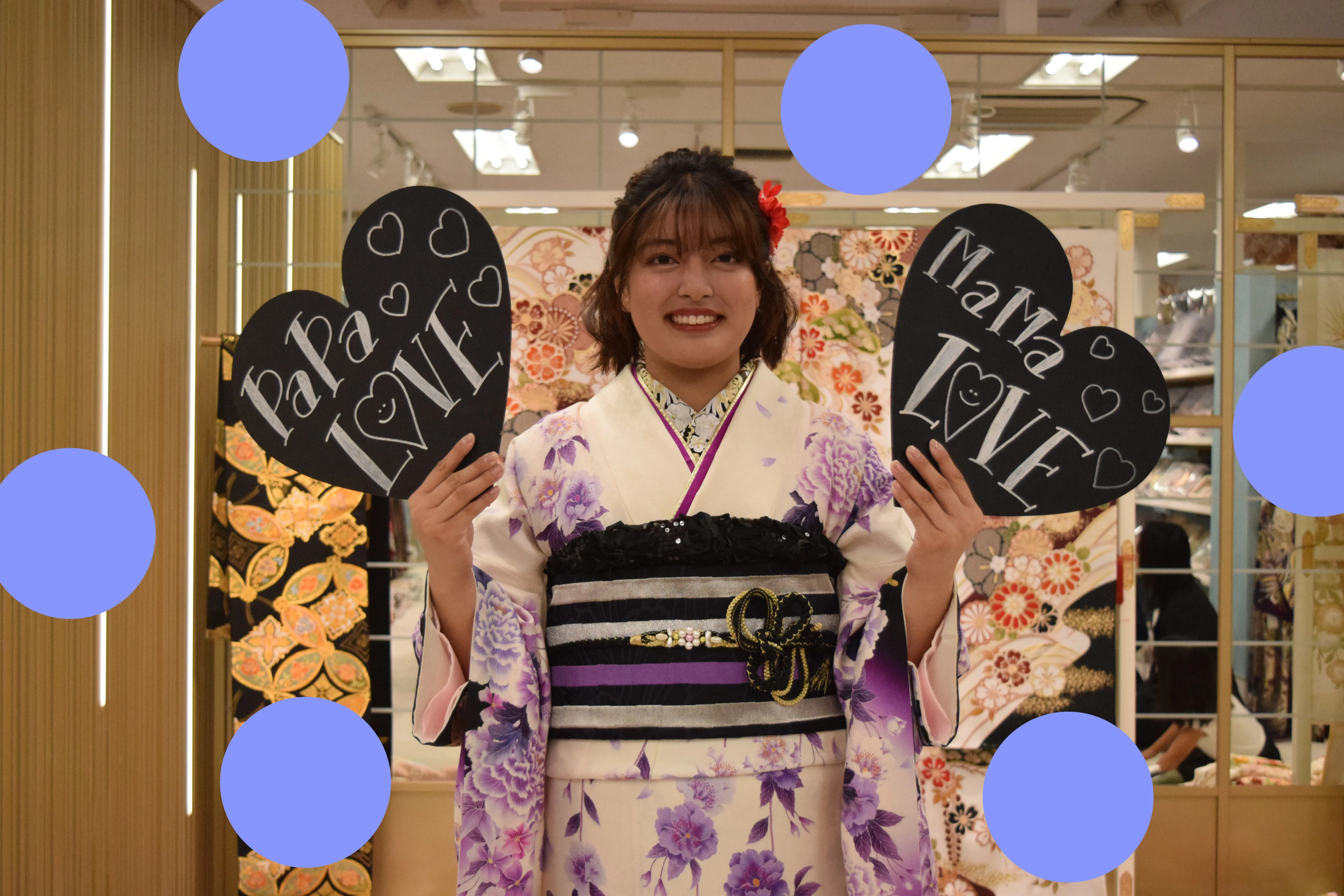 振袖レンタル　前撮り　スタジオ　家族