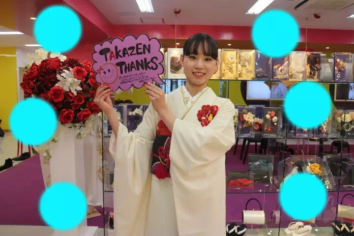 TAKAZEN神戸店　前撮り撮影会　イマドキ　カワイイ　コディネート　振袖　レンタル　袴　